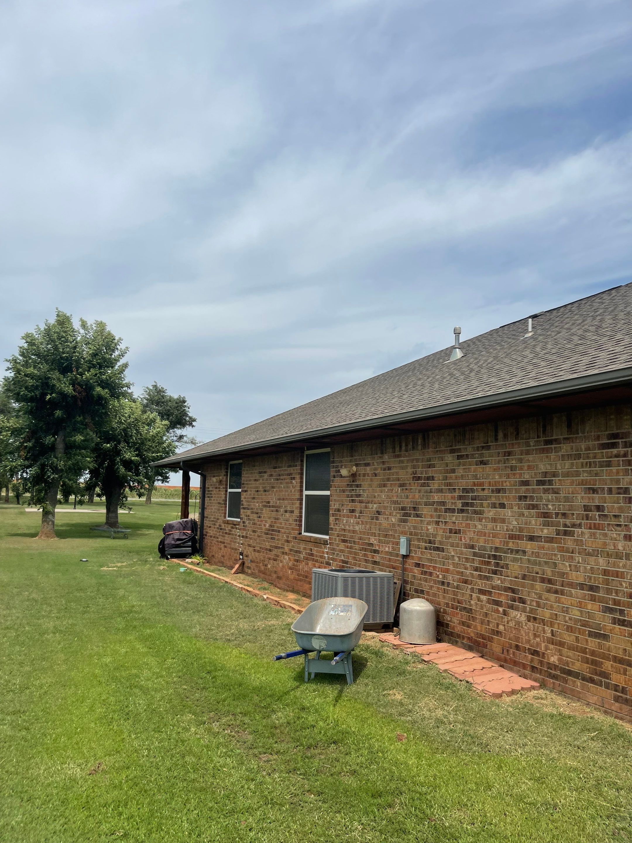 Hail Damage on a Roofing System by Icon Roofing And Construction 