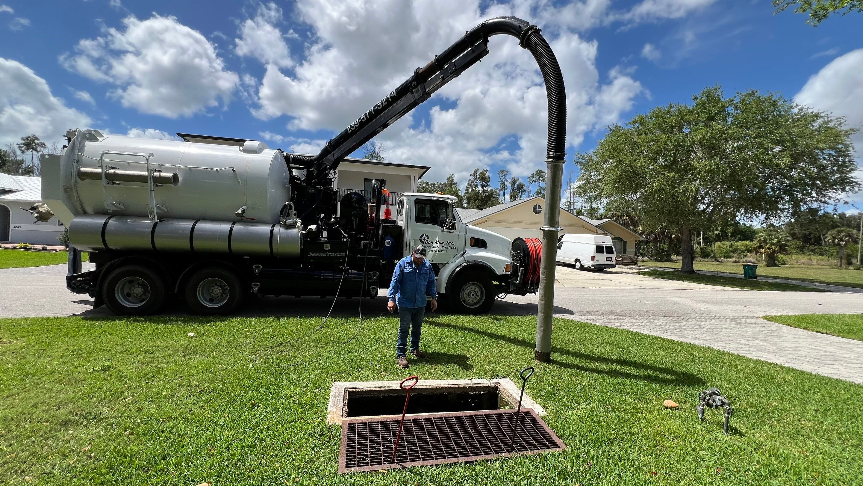 Naples Private Airport Community Catch Basin Cleaning by APS Power & Water