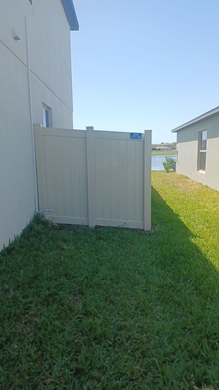 Sun City 6 ft. Tall Tan Vinyl Privacy Fence by Asap fence and gates, LLC