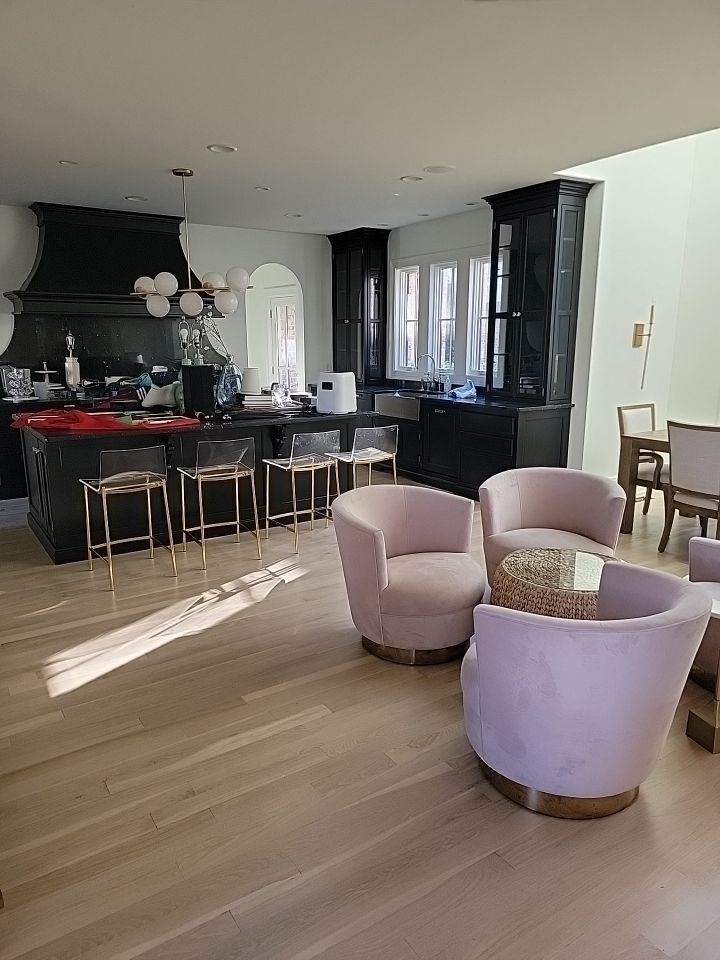 From dark to light, the results are stunning! Beautiful white oak refinish with Country White stain by Footprints Floors of Nashville