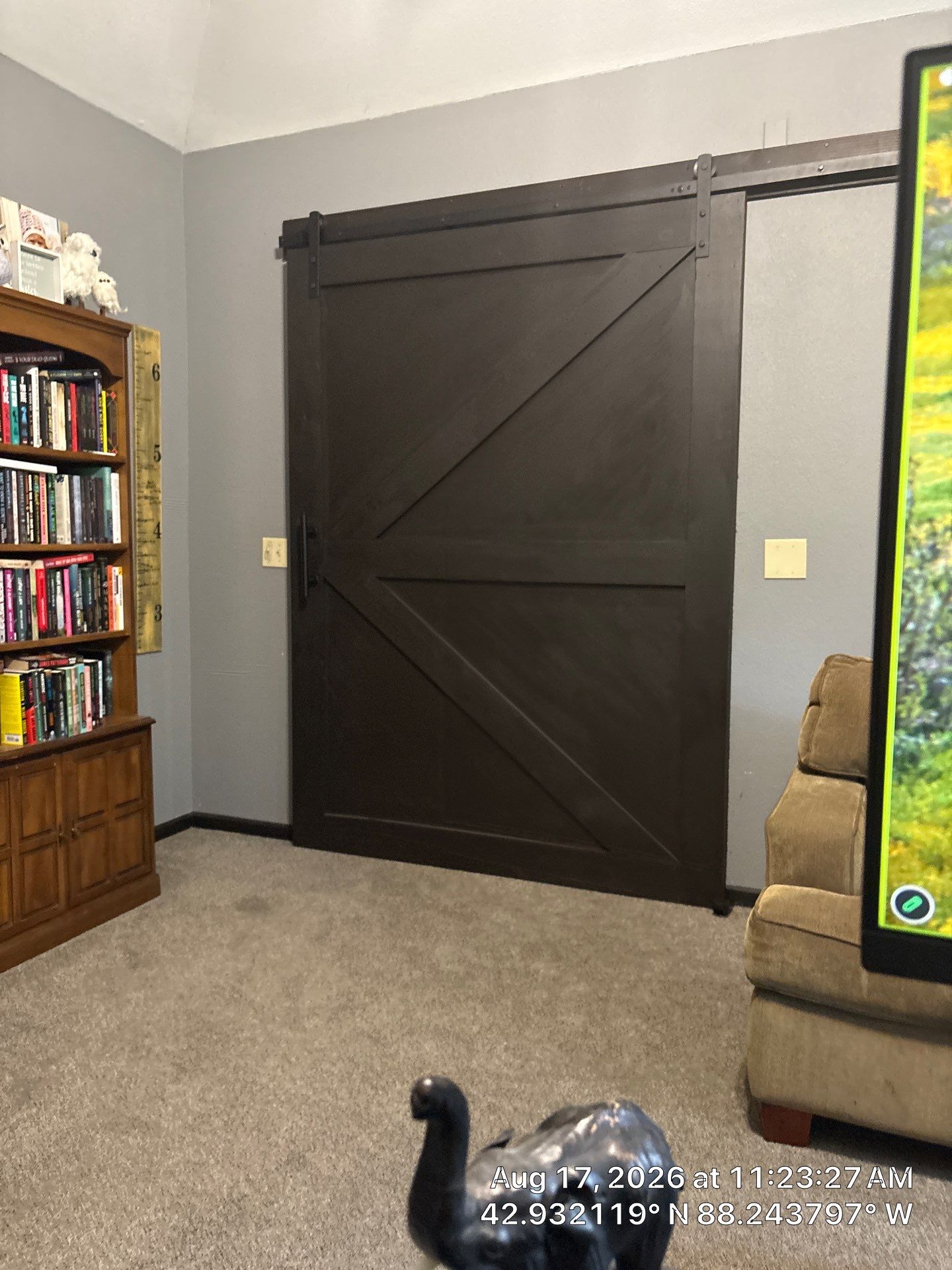 Custom Sliding Barn Door and Industrial Ceiling Fan Installation in Waukesha by CompanyCam Sales Demo