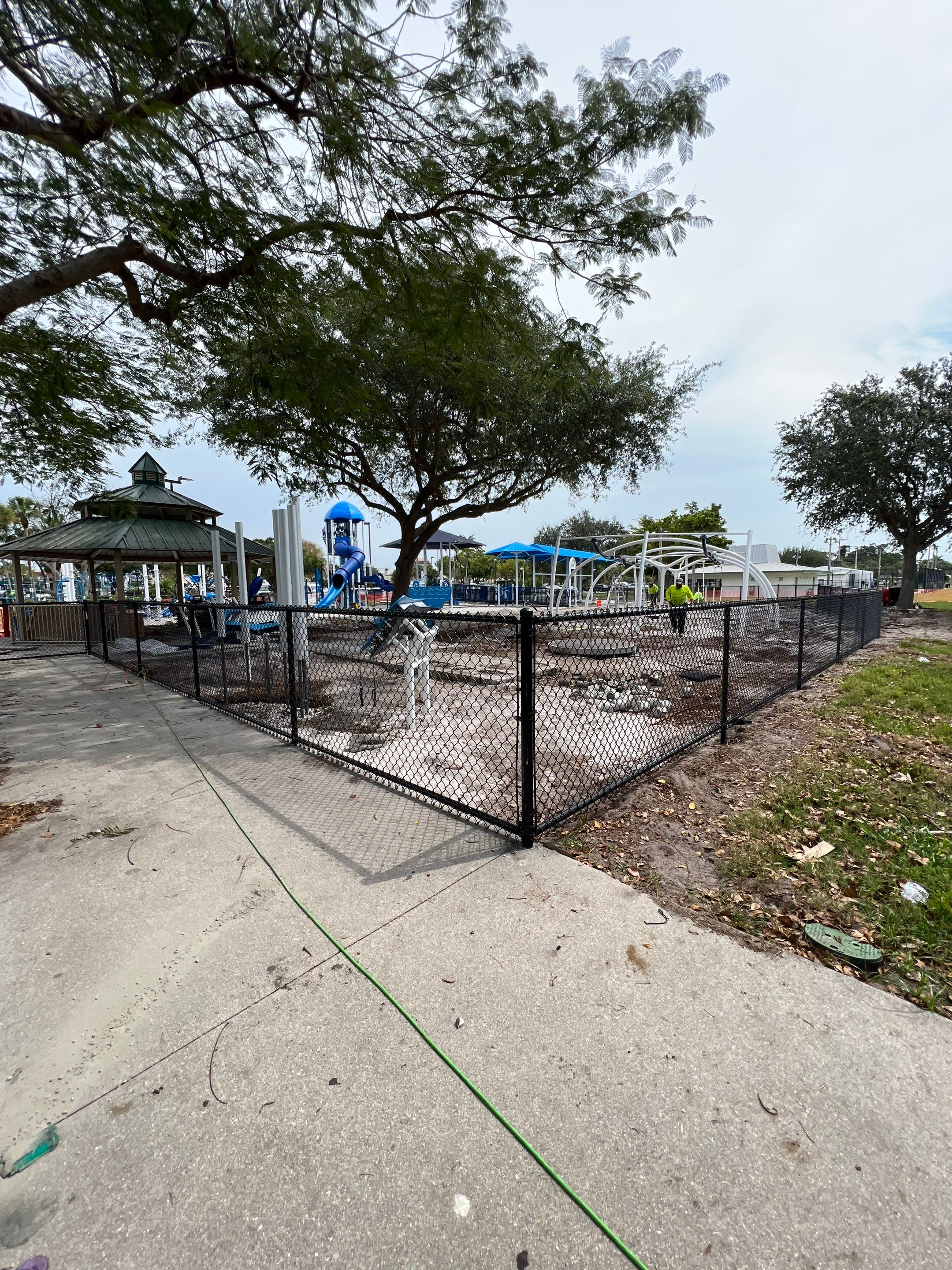 Vinyl Coated Chain-link fence for the City of Naples around Fleischmann Park Playground.  by Asap fence and gates, LLC