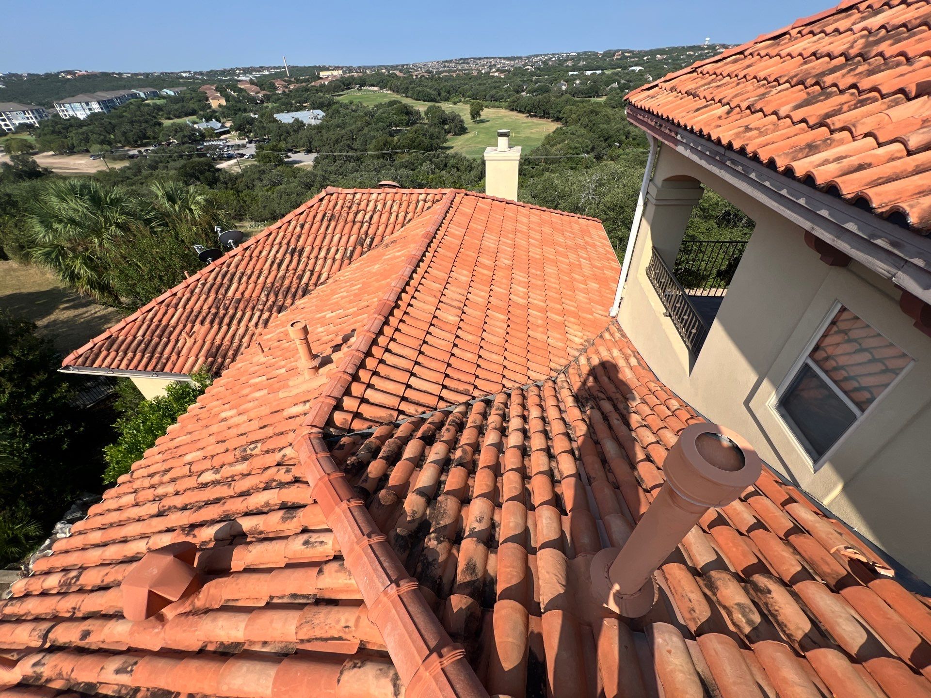 Tile Roof Wash Project in San Antonio by Bright Choice