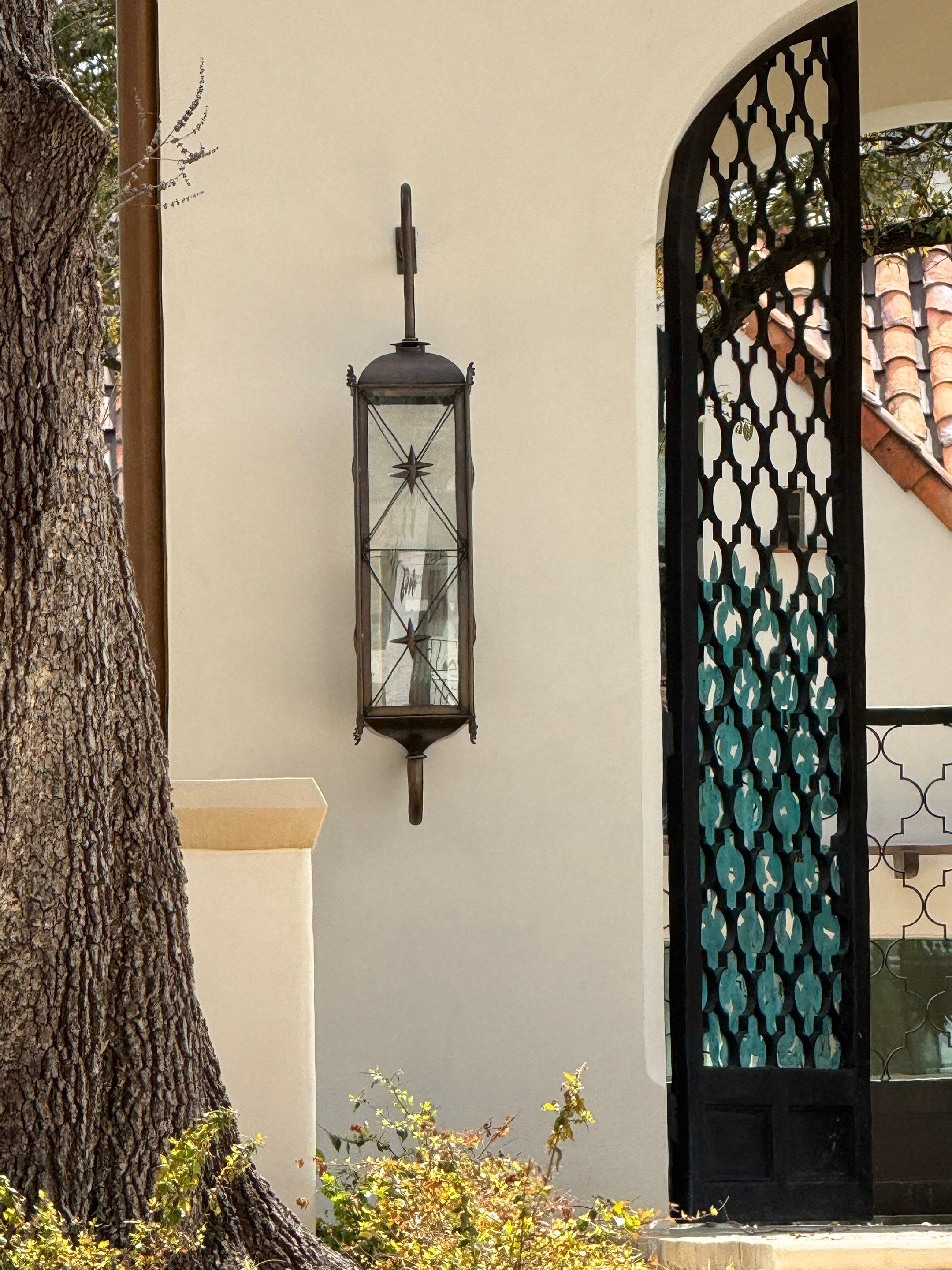 Custom Bronze Lantern and Outdoor Lighting Installation in Dallas by Solara Custom Living