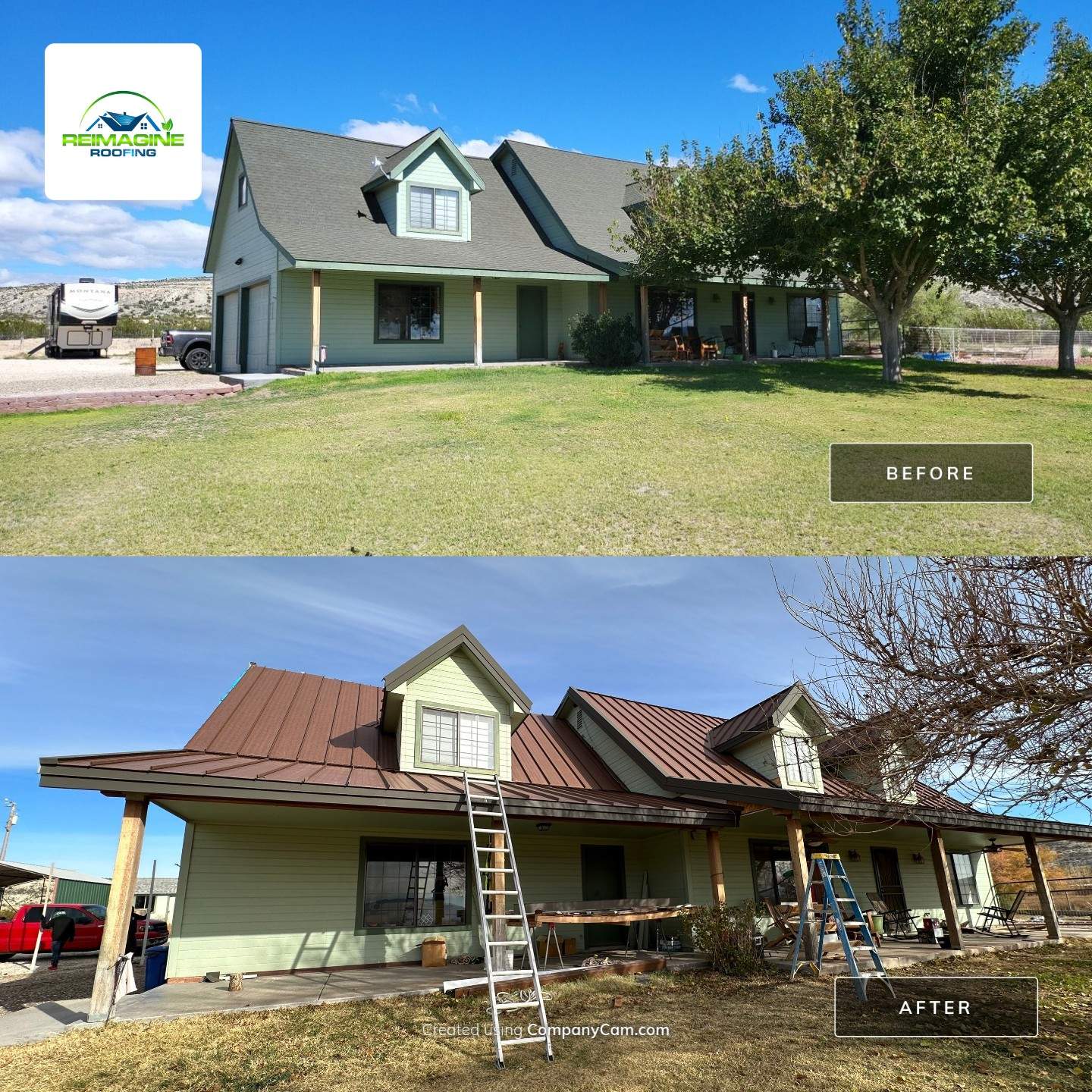 Weathered Rust Standing Seam by Reimagine Roofing