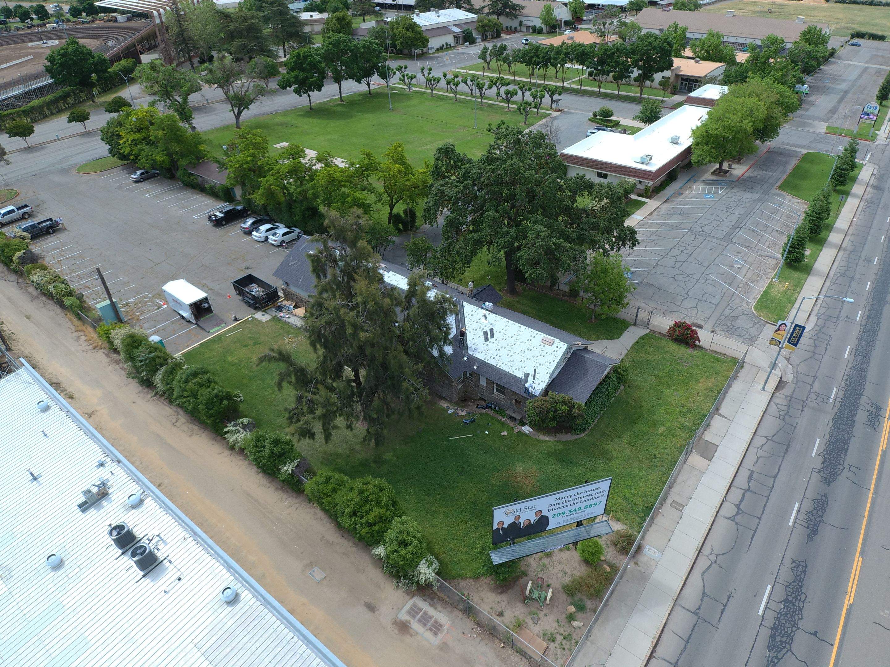 Certainteed Landmark Solaris shingle job at Merced Fairgrounds by Straight Edge Roofing Inc