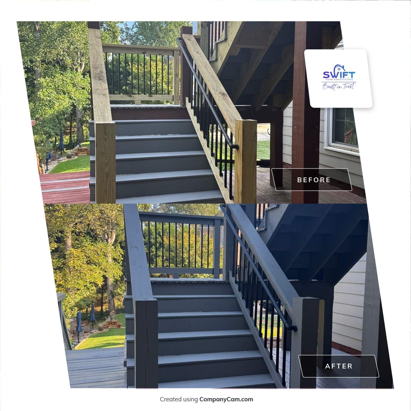 Multi-Level Deck Exterior Painting and Staining in Stonecrest by Swift Home Renovations