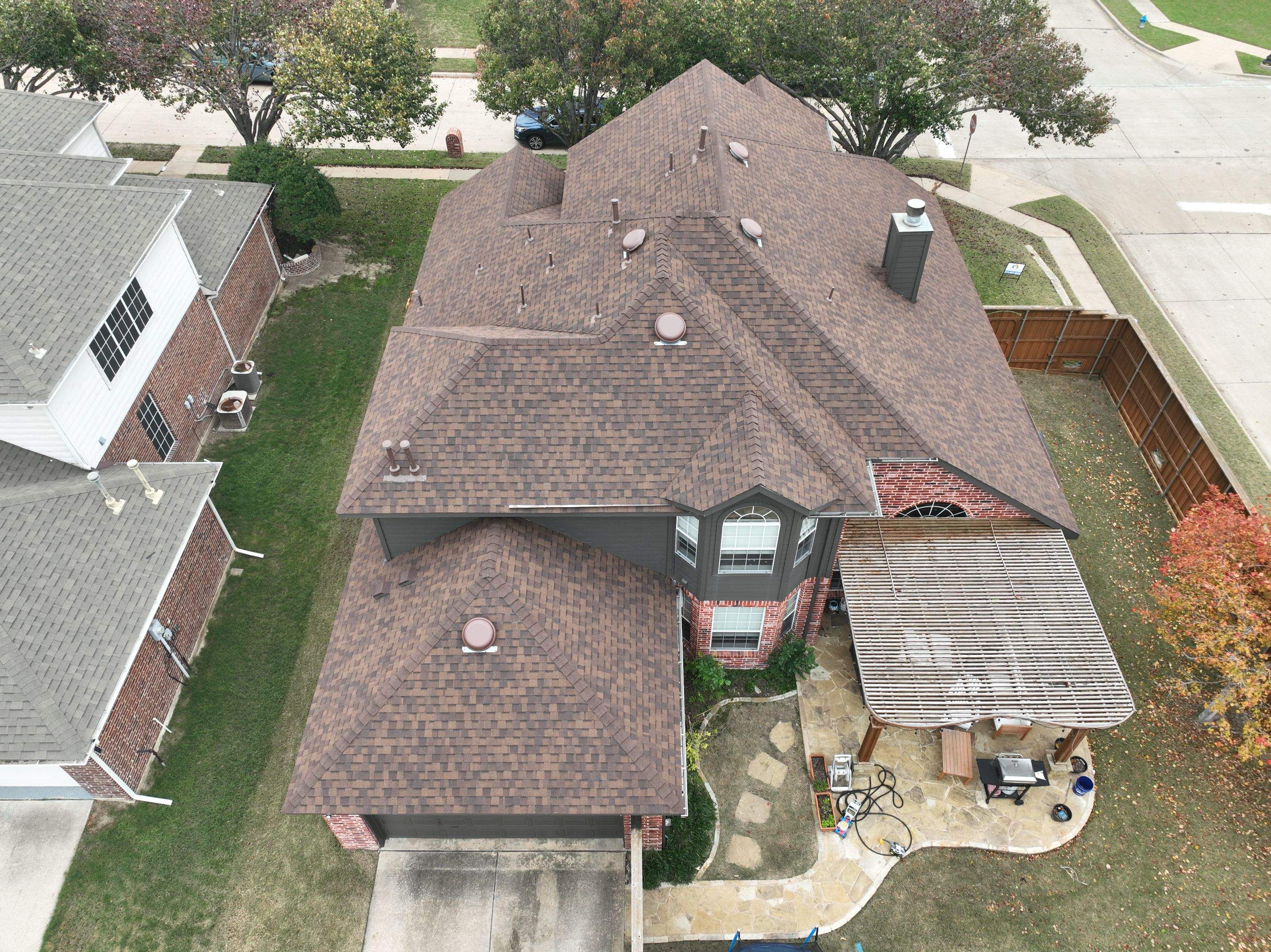 Residential Roofing Installation using CertainTeed Landmark Burnt Sienna by OneSource Roofing and Restoration