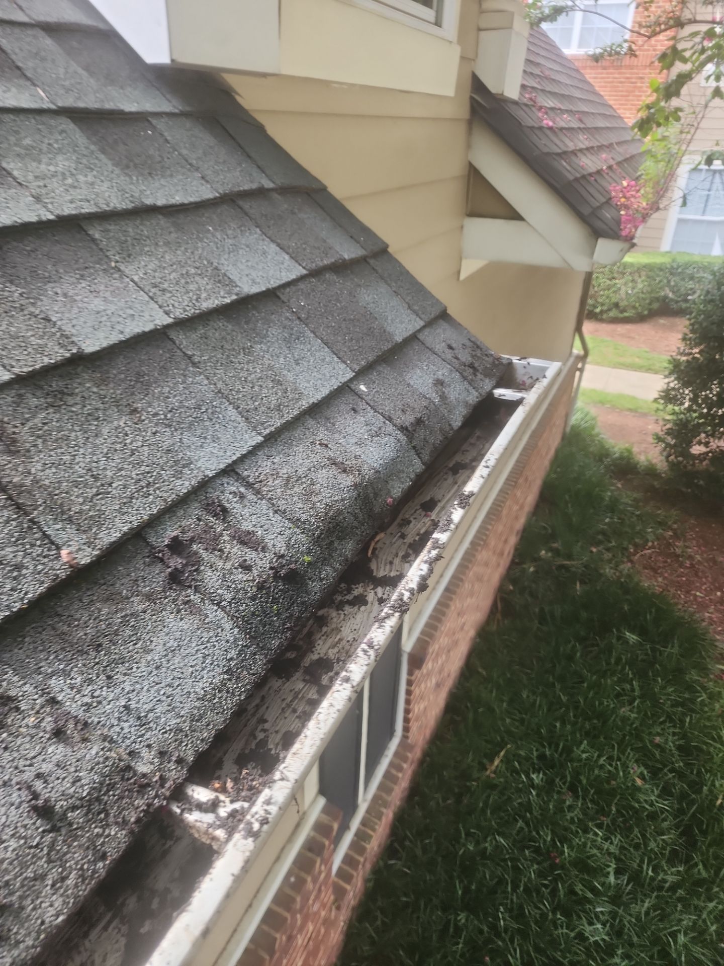 Commercial gutter cleaning Norfolk, VA after photo with clean gutters
