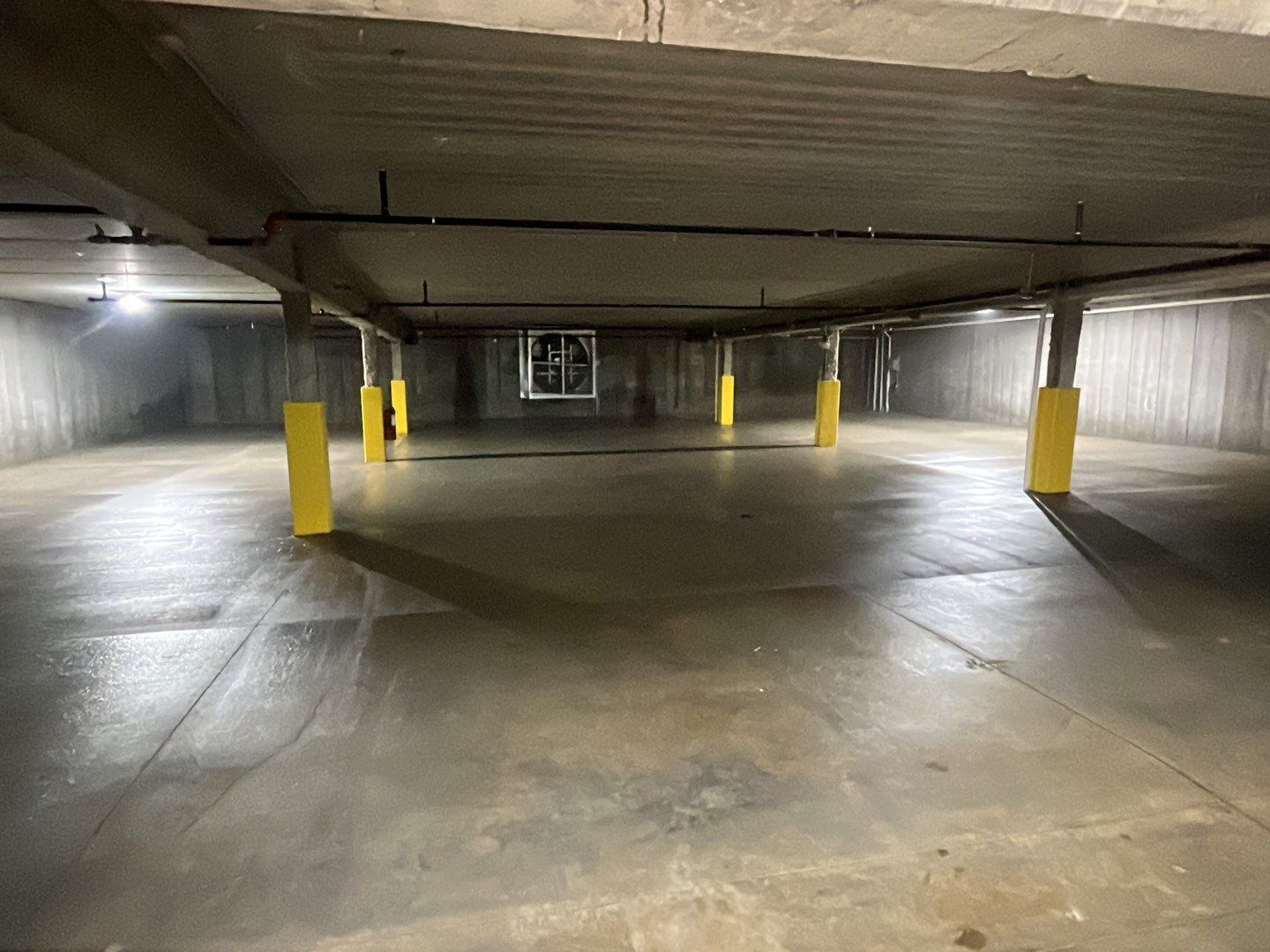 Parking garage post construction cleanup by Northern Power Washing LLC.