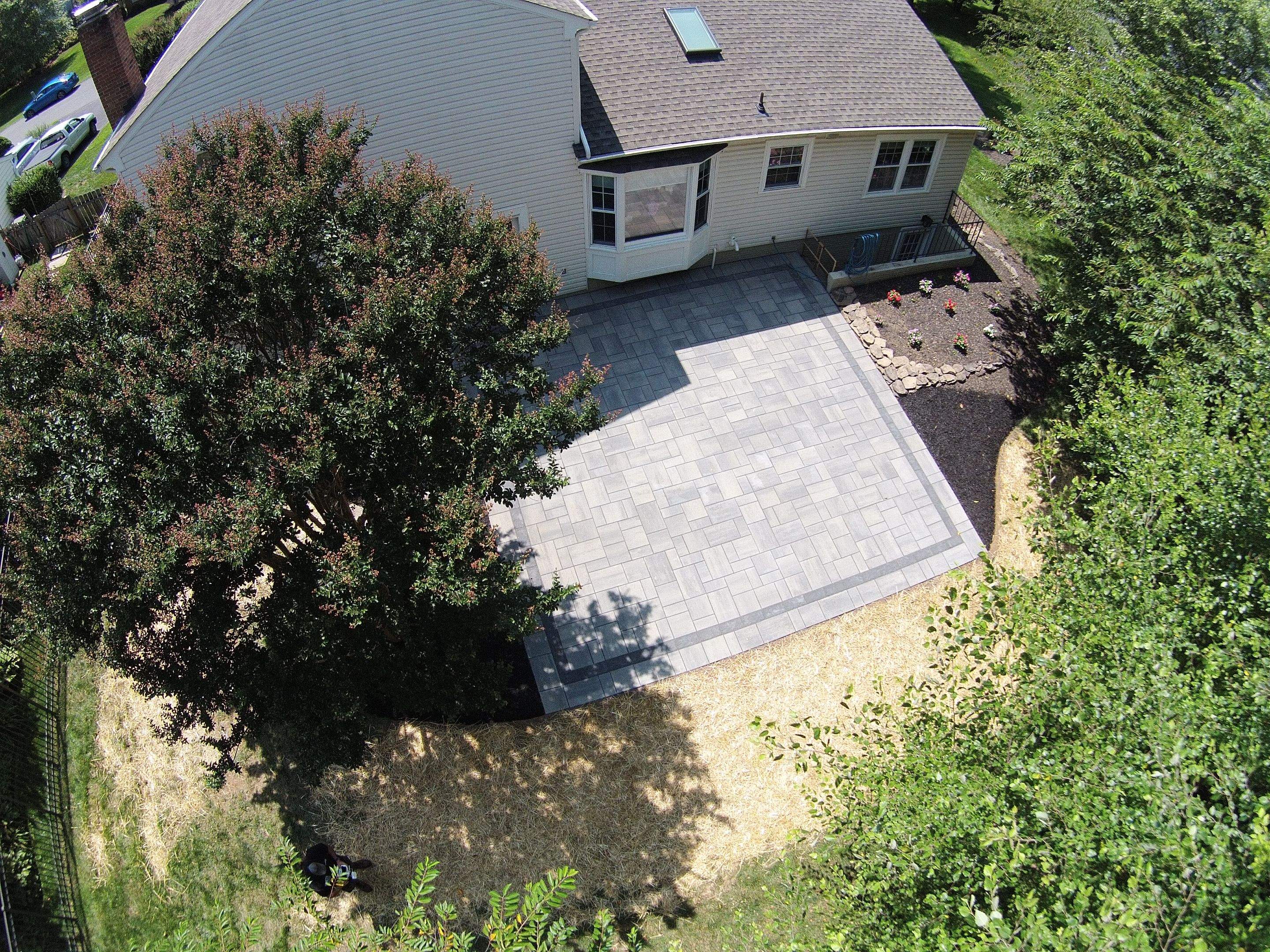 Backyard Transformation using Techo-Bloc Pavers by The Smet Companies, LLC