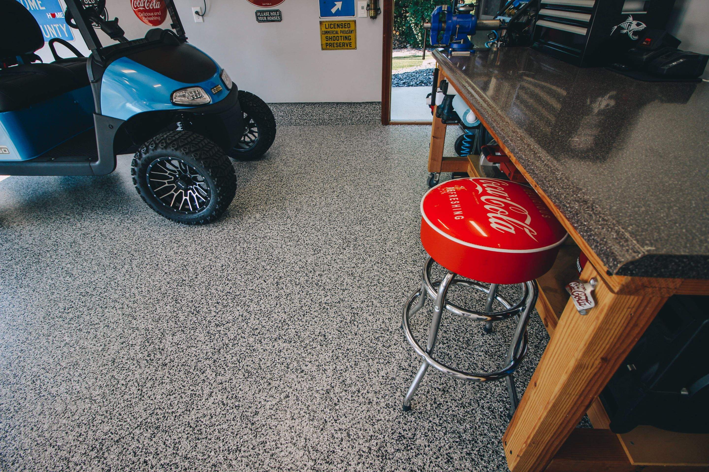 Garage Floor using Domino by Your1DayFloor.com