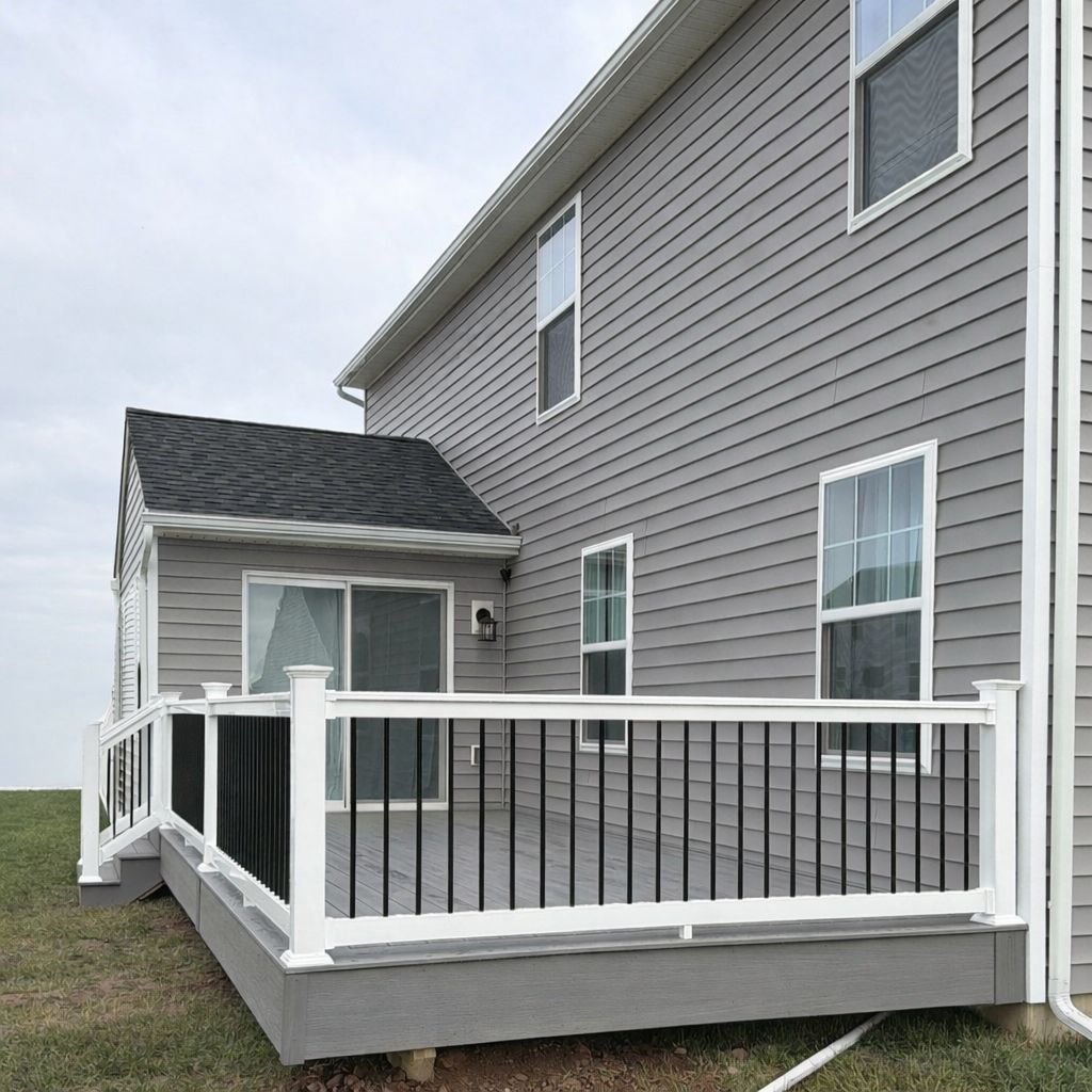 Custom Gray Composite Deck Installation in Duncannon by Esh Builders