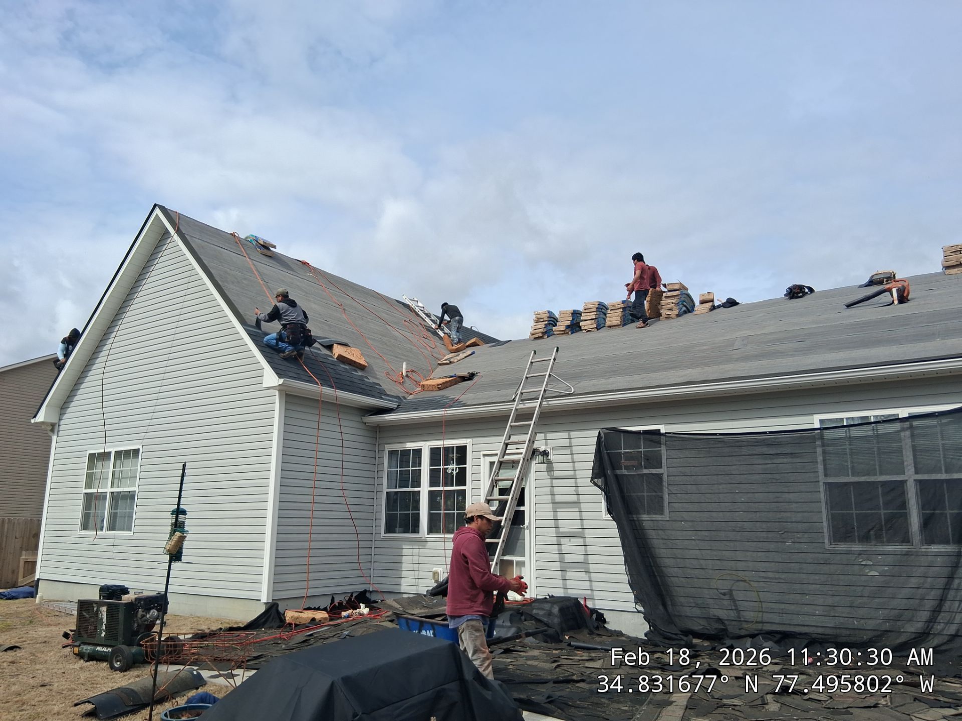 FORTIFIED Roof Installation in Jacksonville NC | CertainTeed Landmark AR Charcoal Black Shingles by RGR Construction and Roofing, LLC
