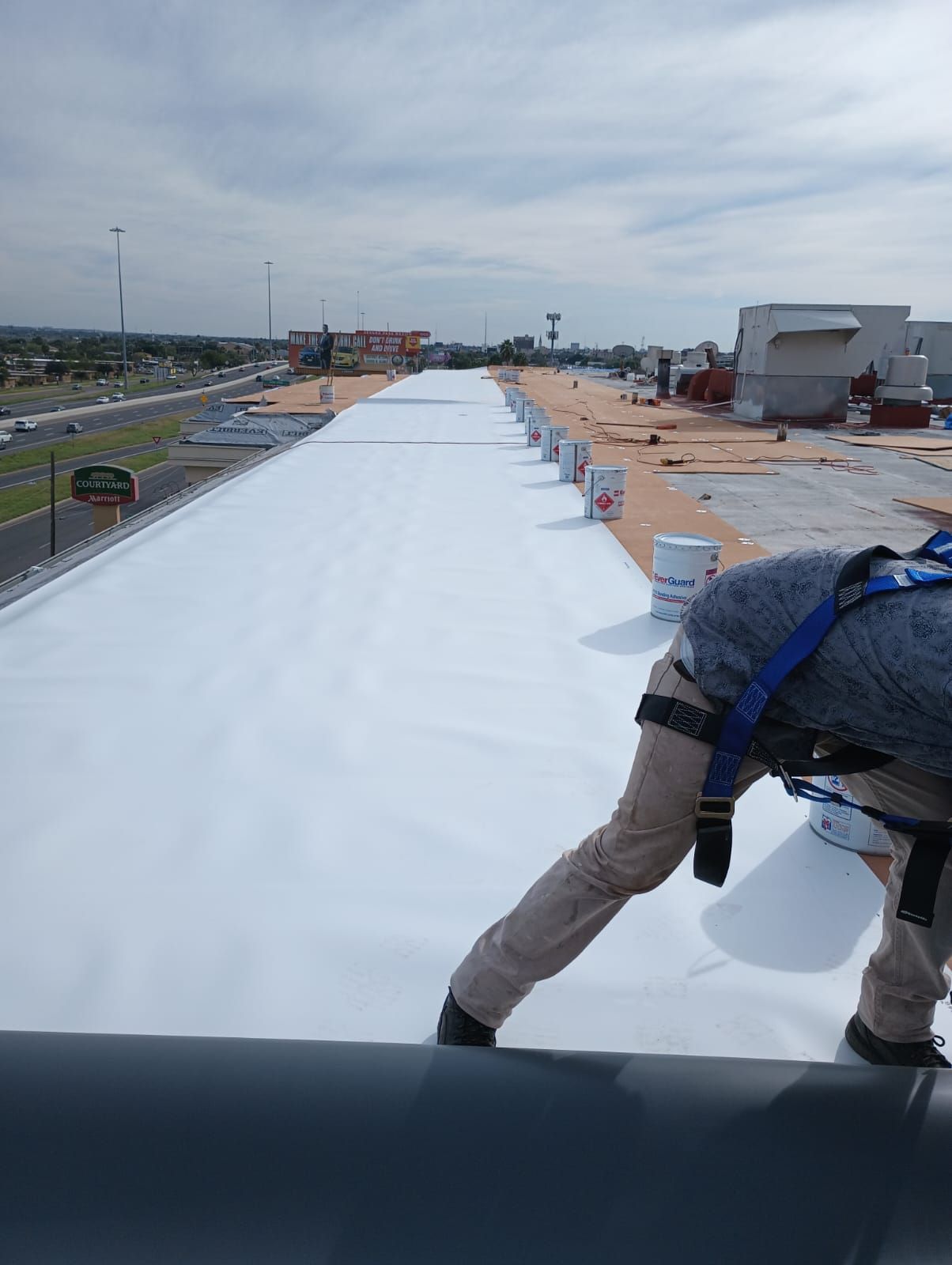 Commercial Roofing Installation using Thermoplastic Polyolefin - GAF by JM Flores Roofing & Construction, Inc