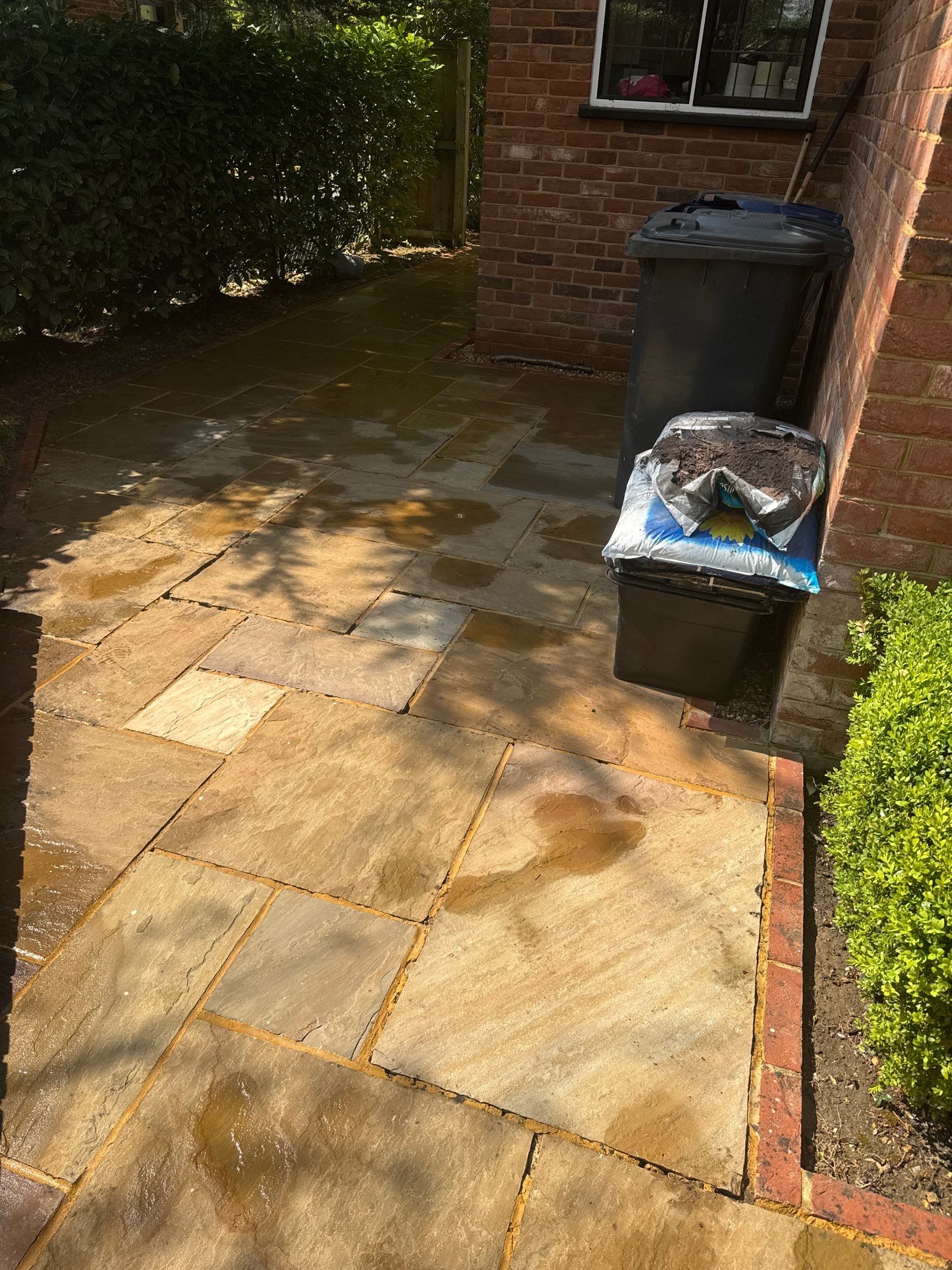 Patio Area Spring Clean using 18inch Whirlaway FSC by Ges Exterior Cleaning ltd
