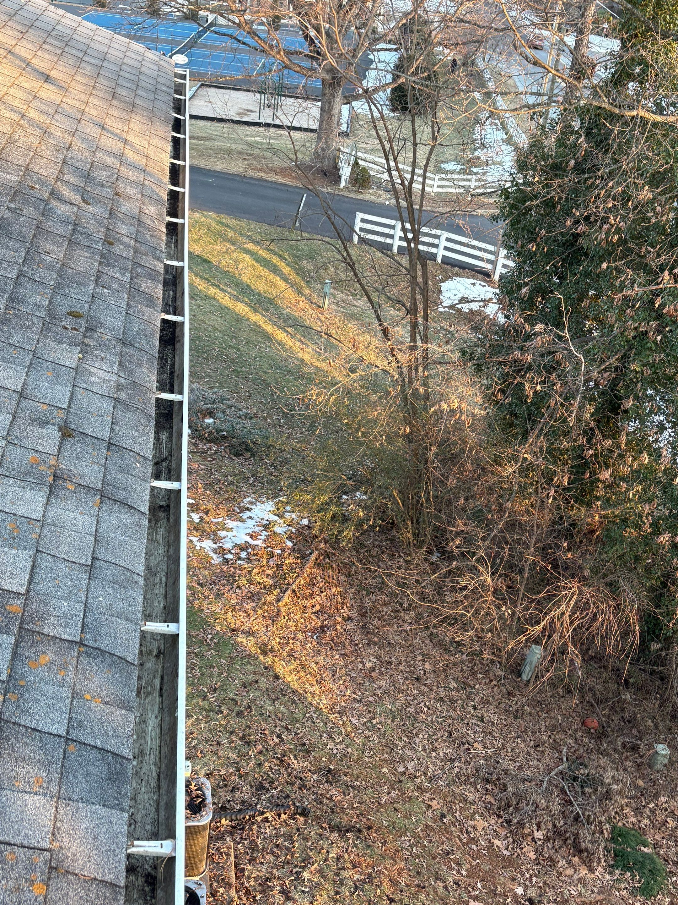 Commercial gutter cleaning Charlottesville after photo with clean gutters