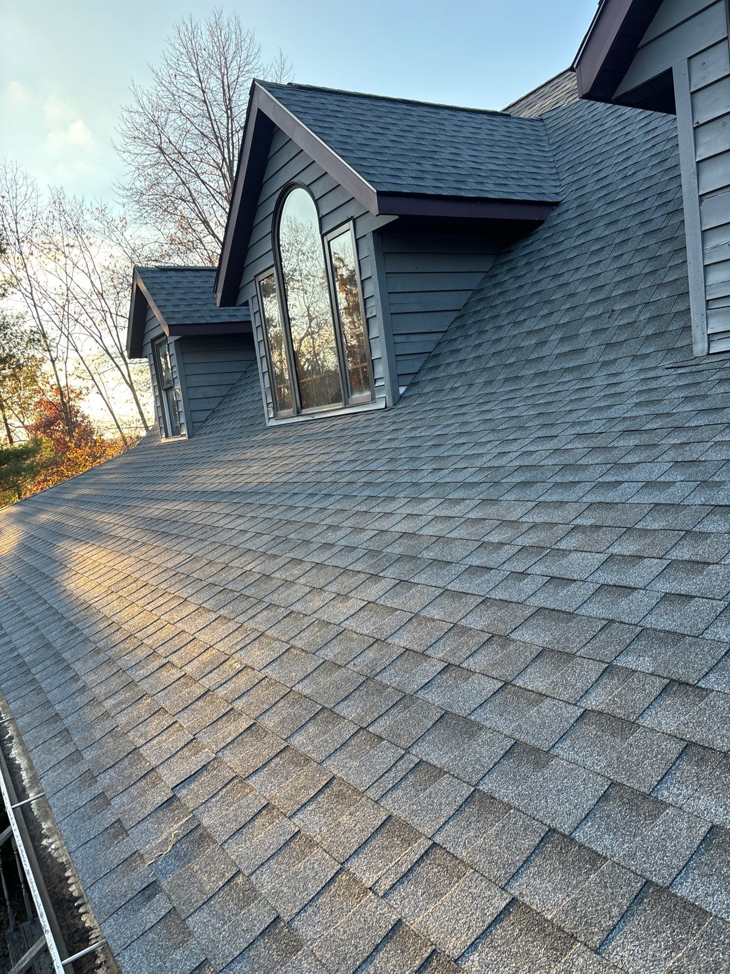 Residential Roofing Installation using GAF Timberline HDZ Williamsburg Slate by Rainstoppers Roofing