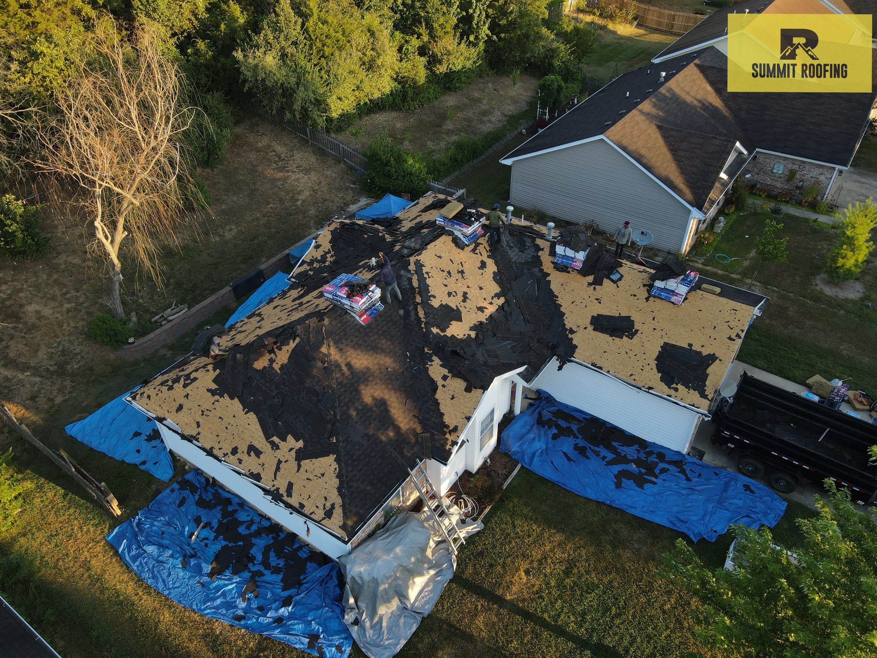 Architectural Shingle Roof Replacement and Decking Repair in Columbia by Summit Roofing