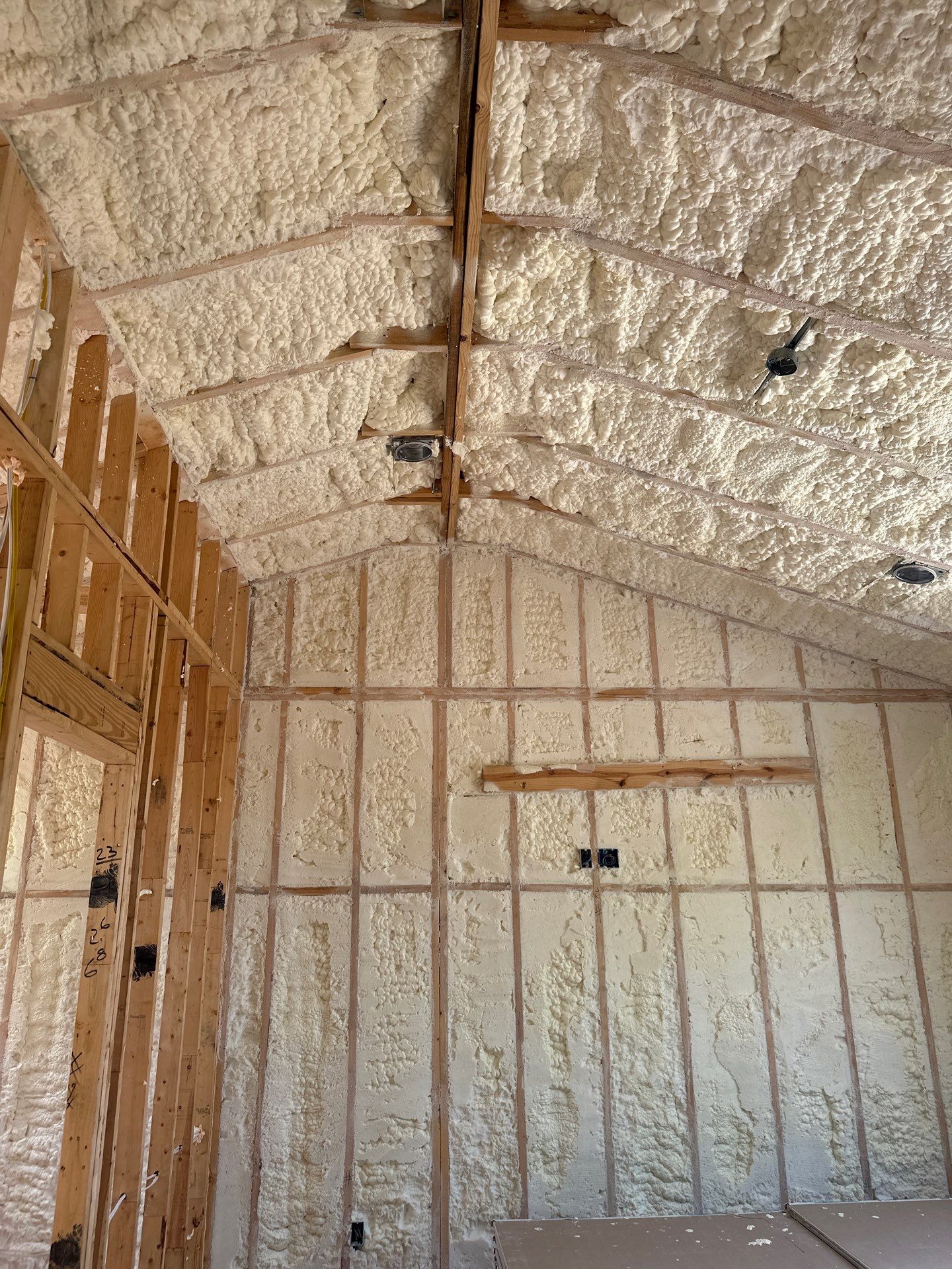 Full encapsulation with open cell spray foam on this custom home in Dallas by Apex Insulation Solutions