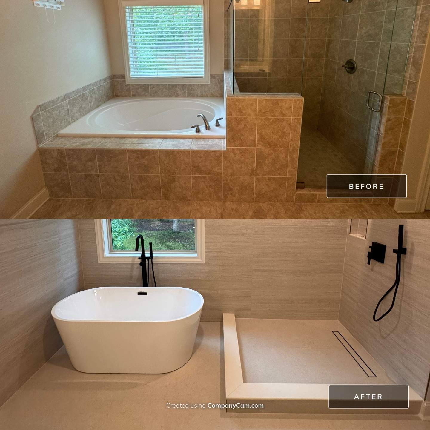 Master bathroom renovation using Free standing tub by Prudencio