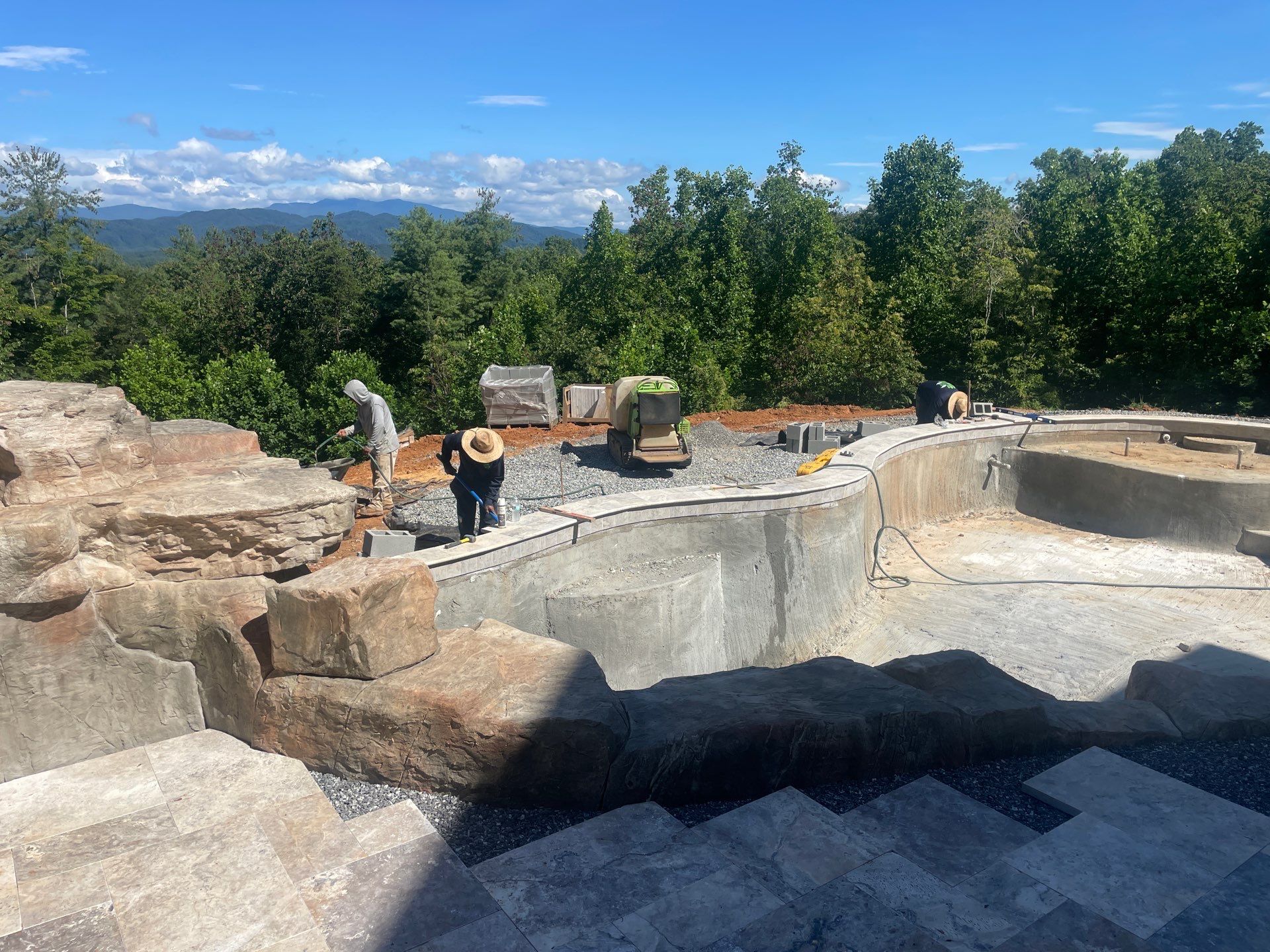 Pool Area Hardscape  by Growing Edge Landscape & Design, Inc.