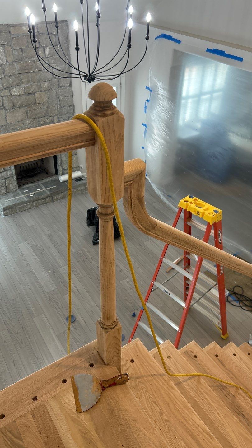 Updated staircase and hallway by Footprints Floors of Nashville