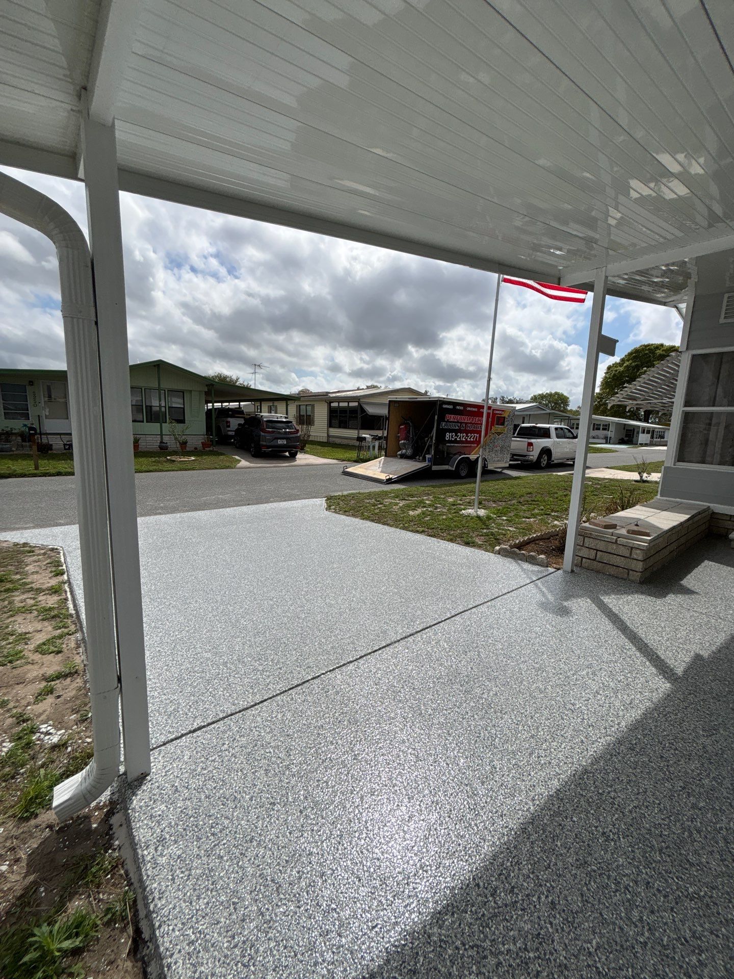 Driveway Floor Coating Using Gravel Flake by Performance Floors & Coating
