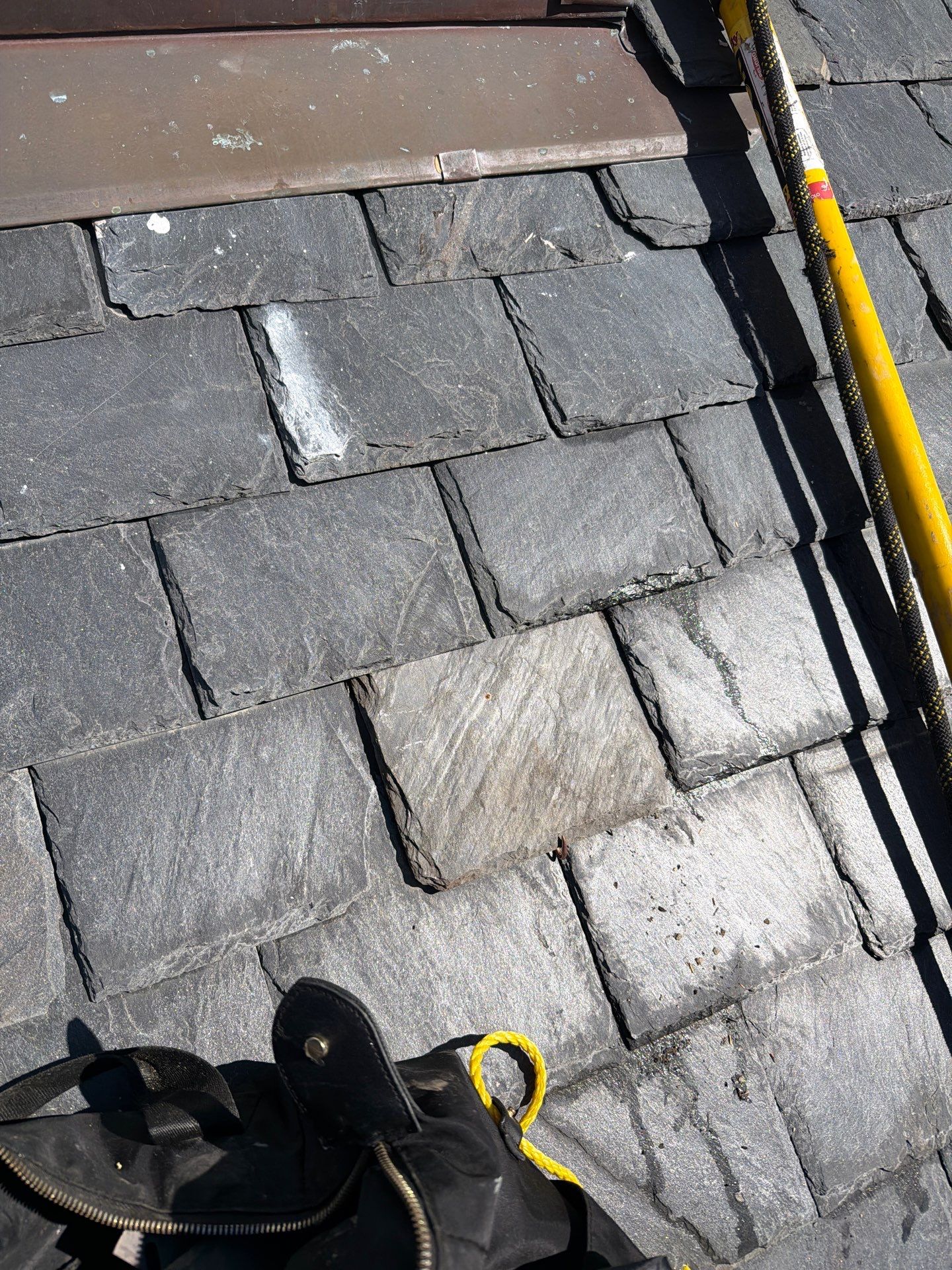 Historical Slate Roof Repair and Chimney Flashing Restoration in West Point by Cade Construction