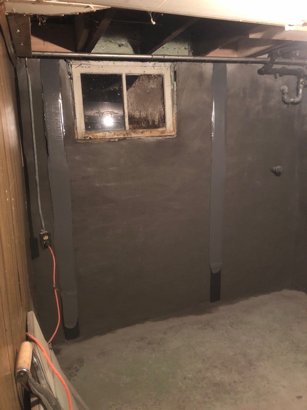 Wall repair with Fortress Invisibeams by ACE Waterproofing & Basement Solutions