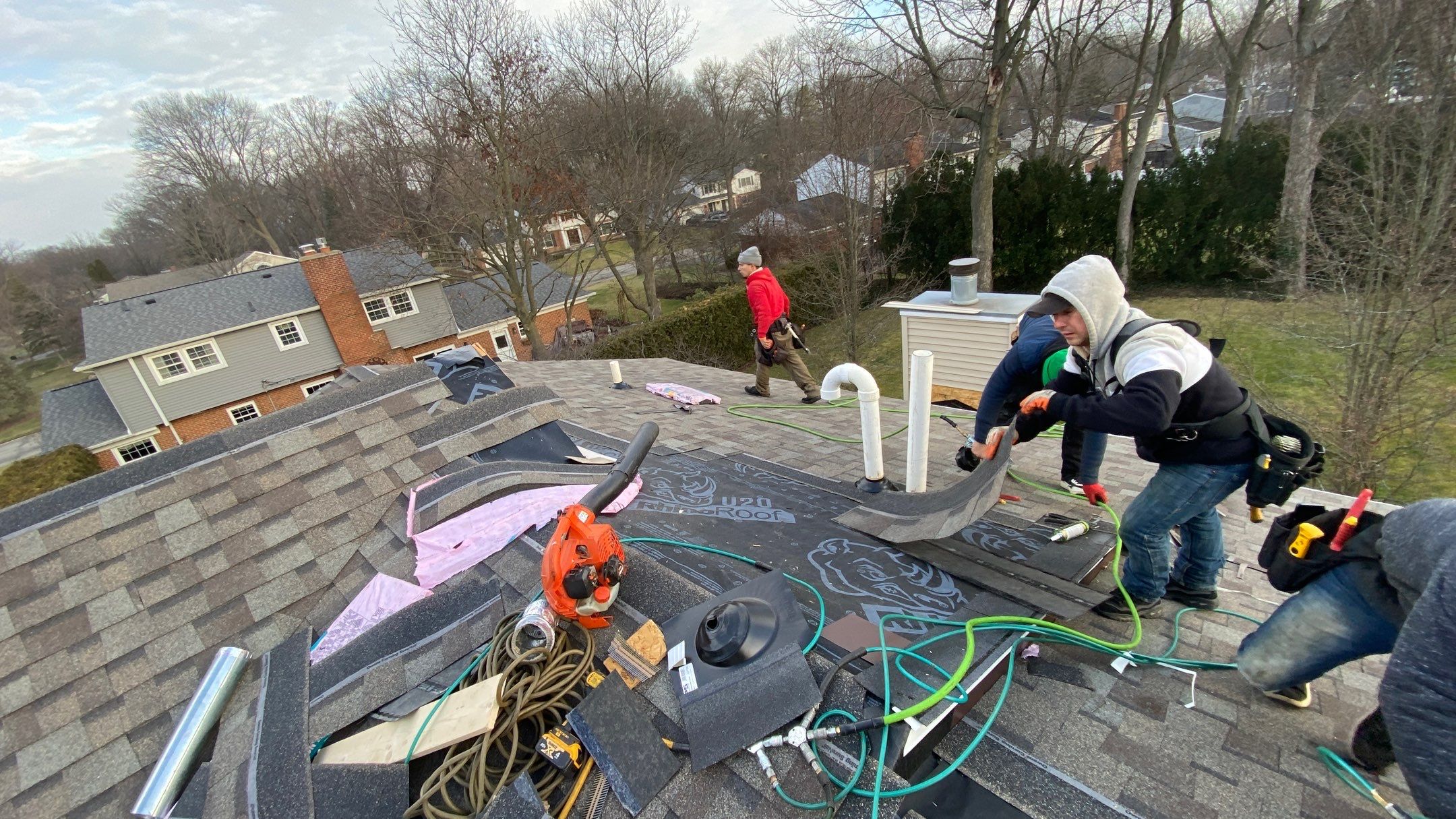 Residential Roofing Installation using Owens Corning Driftwood by 180 Contractors