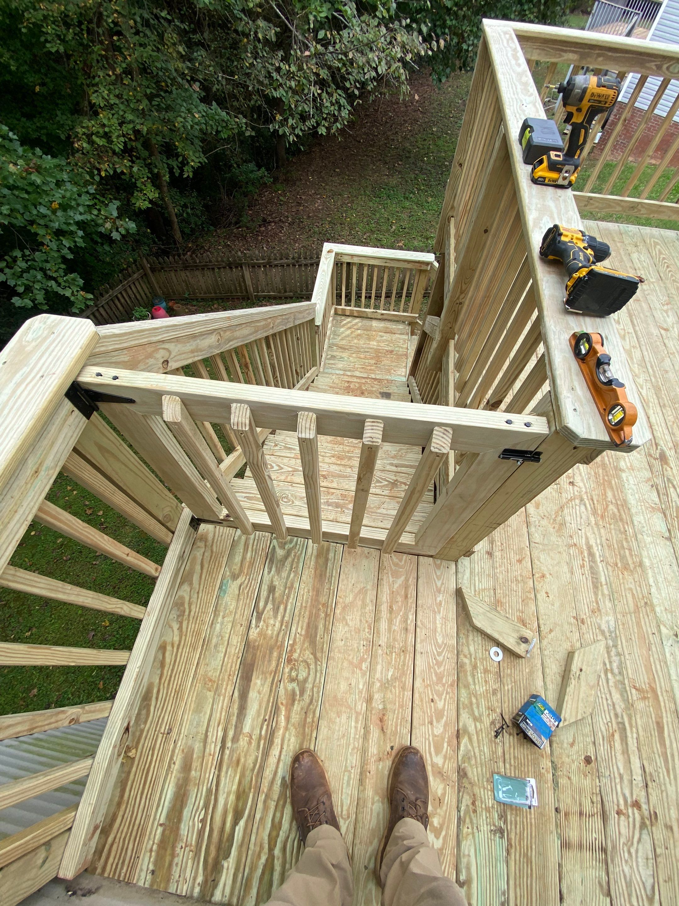 Pressure-Treated Deck Resurfacing and Stair Replacement in Wake Forest by The Remodeling Company
