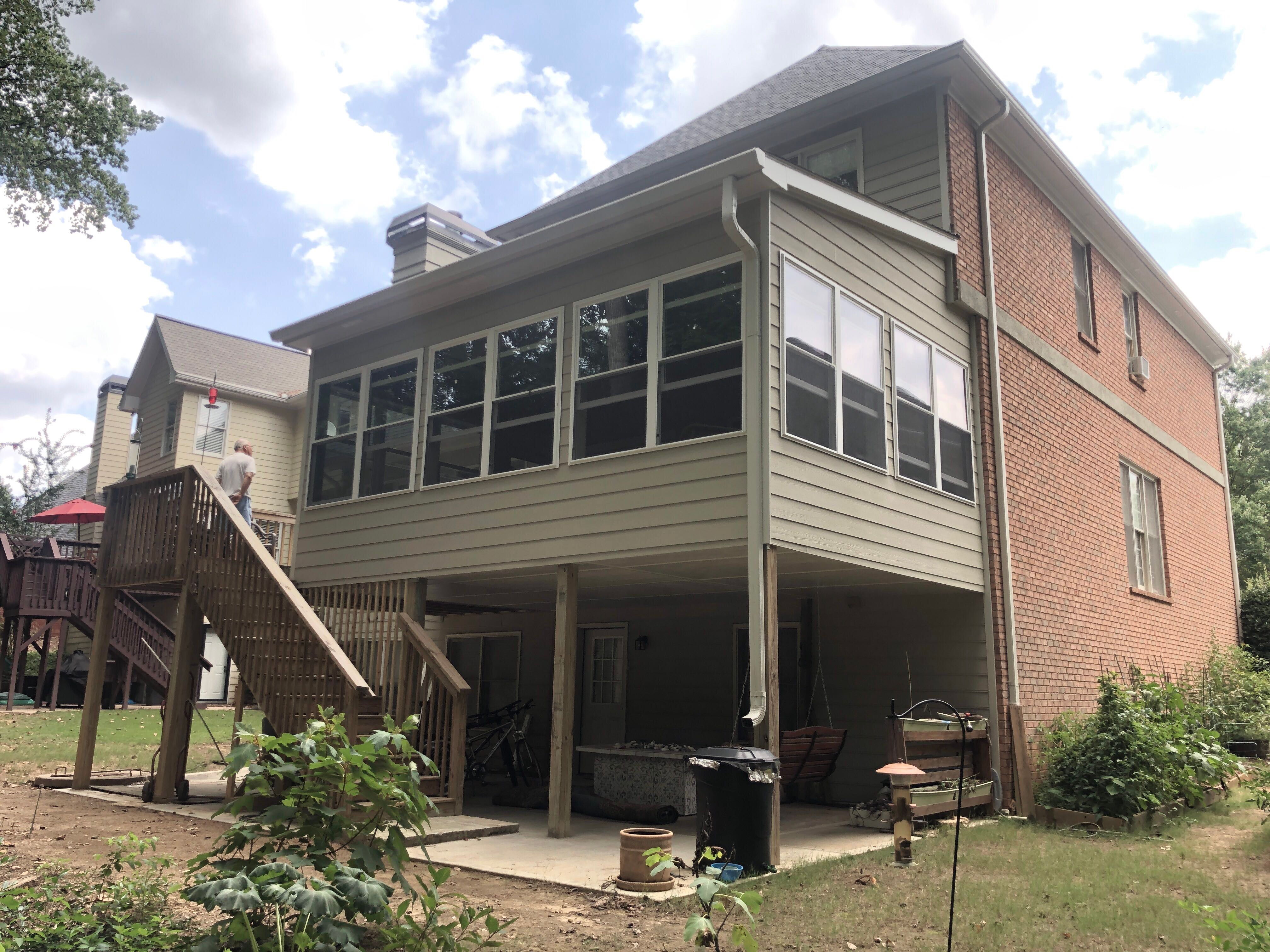 Second-Story Sunroom Addition and Screened Porch Conversion in Dunwoody by Swift Home Renovations 