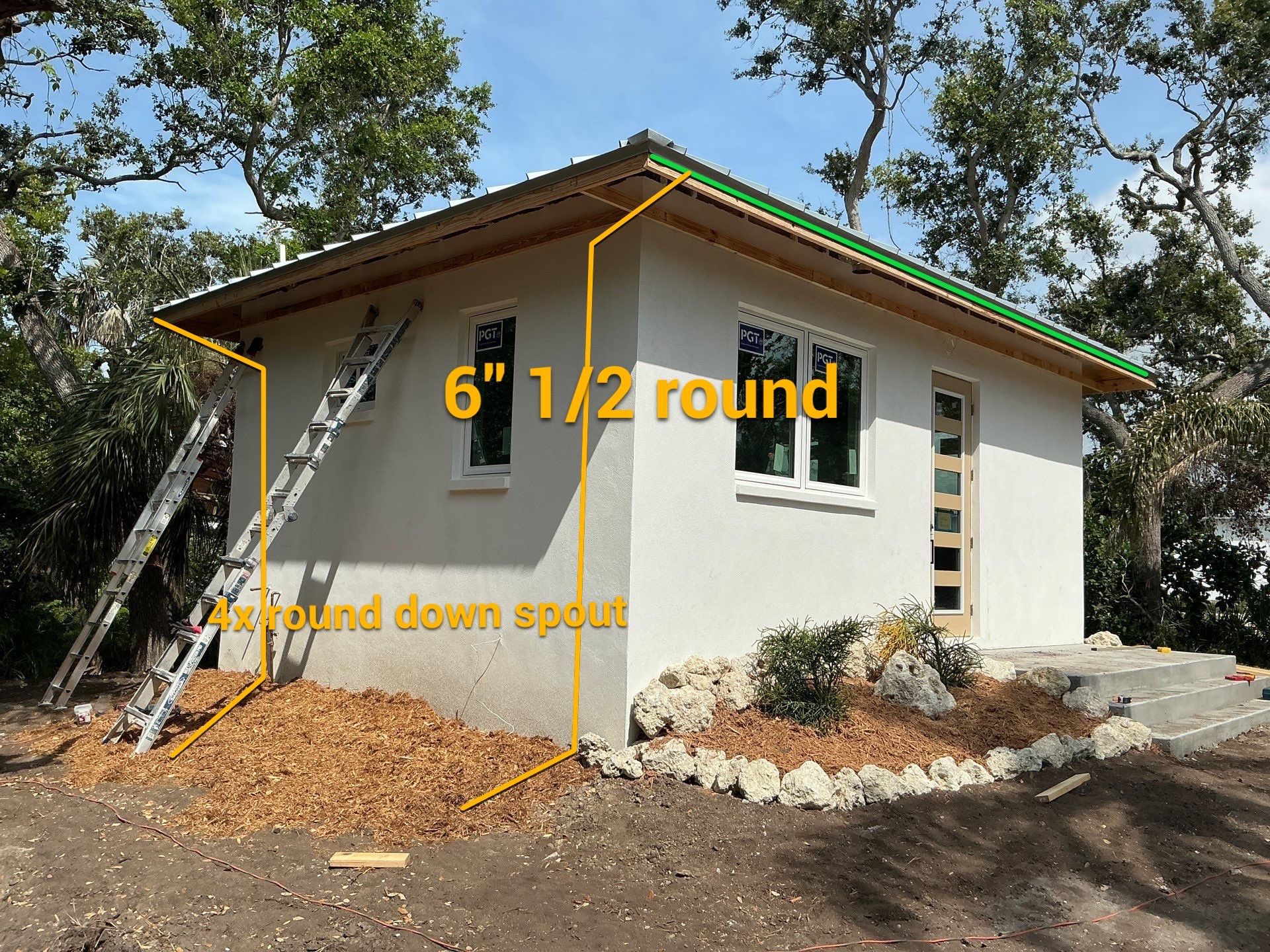 Half-Round Aluminum Gutters in Nokomis FL by Gutter Professors