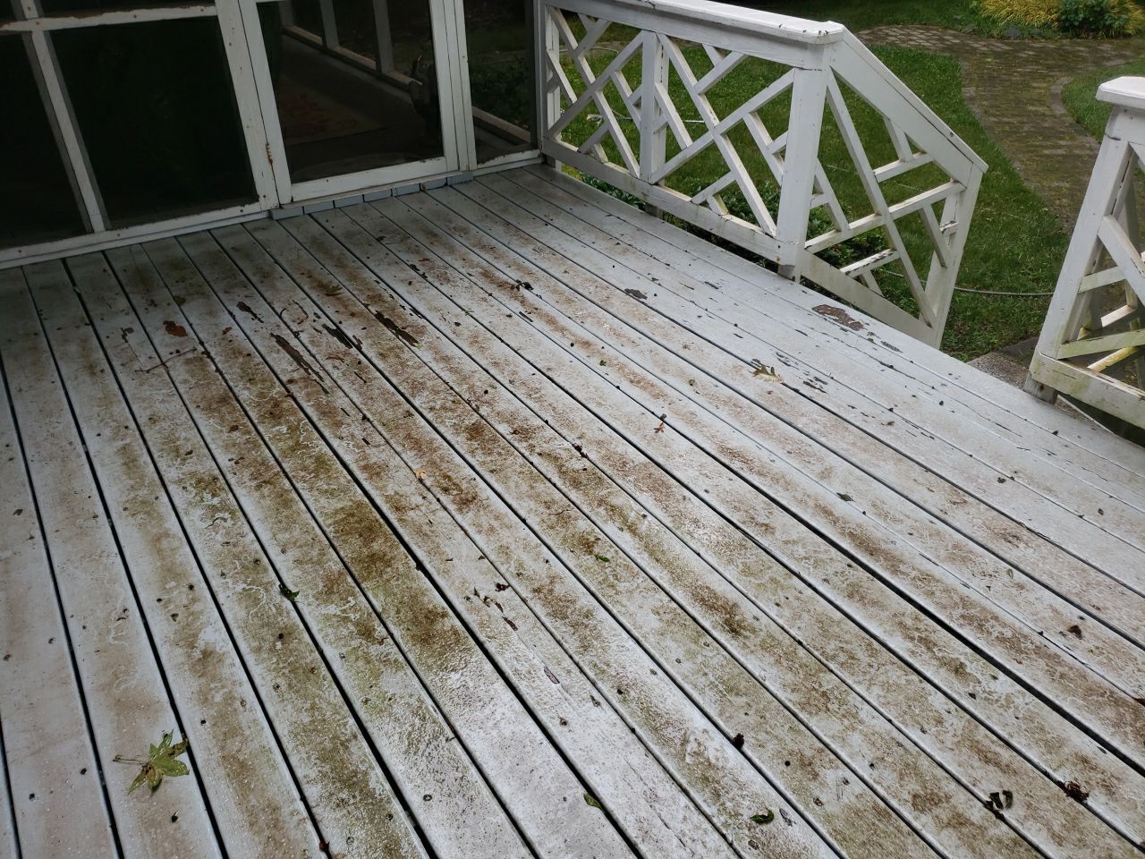 Deck clean using cleaner by G&H Home Tech Pros LLC
