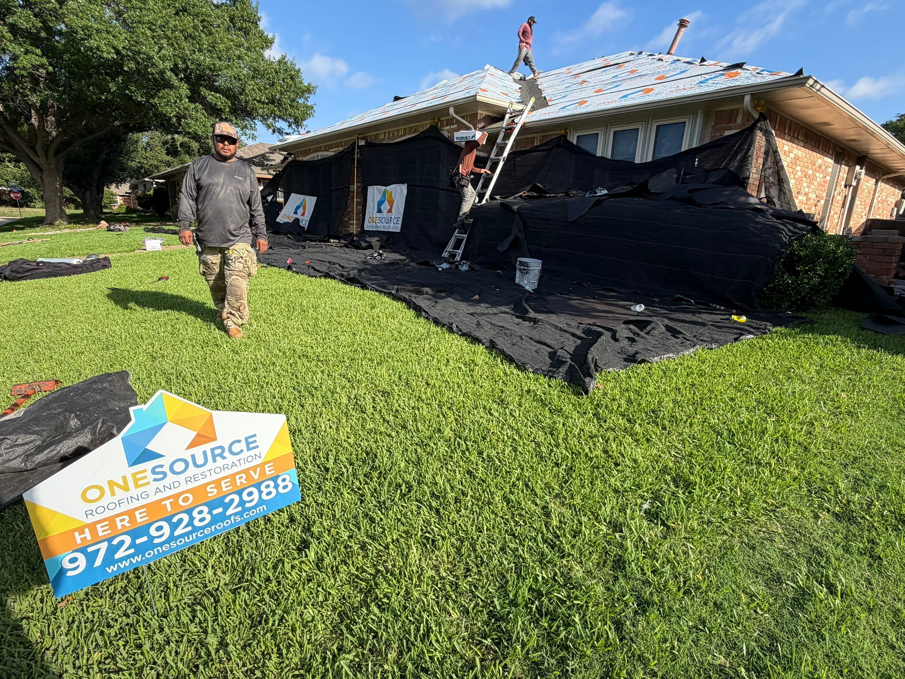 Residential Roofing Installation using Malarkey Highlander Natural Wood by OneSource Roofing and Restoration