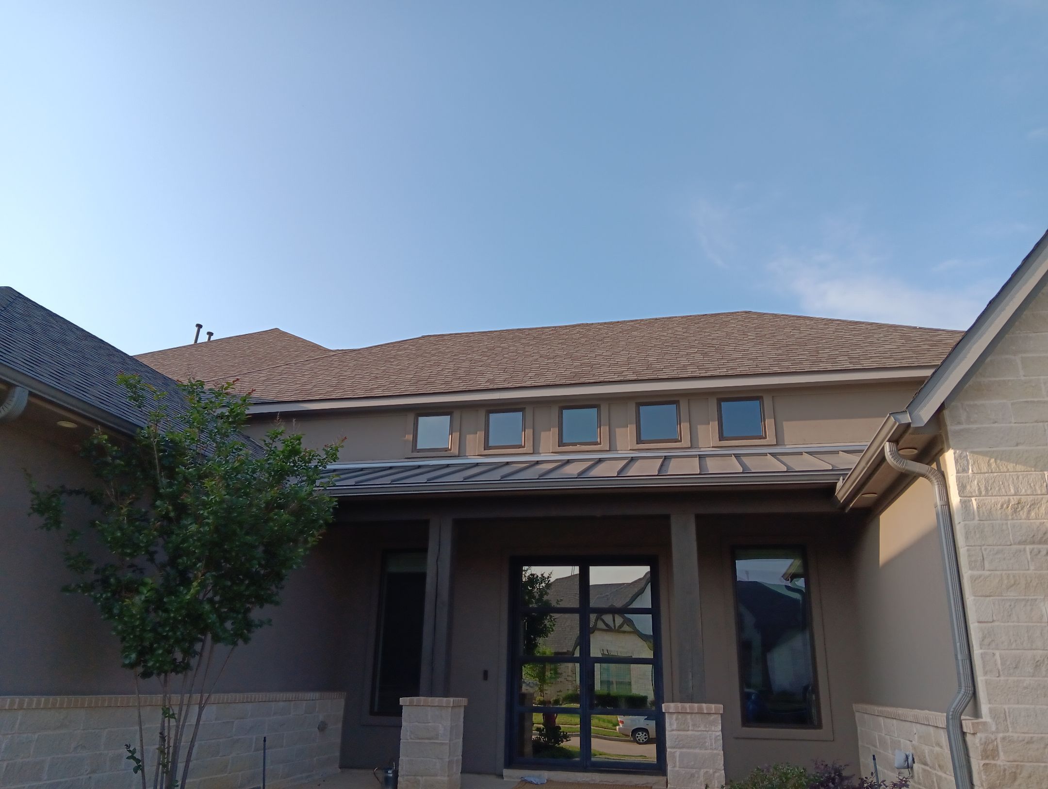 Insurance Claim Roof and Gutters using Certainteed Landmark Weathered Wood by Tex-Line Roofing