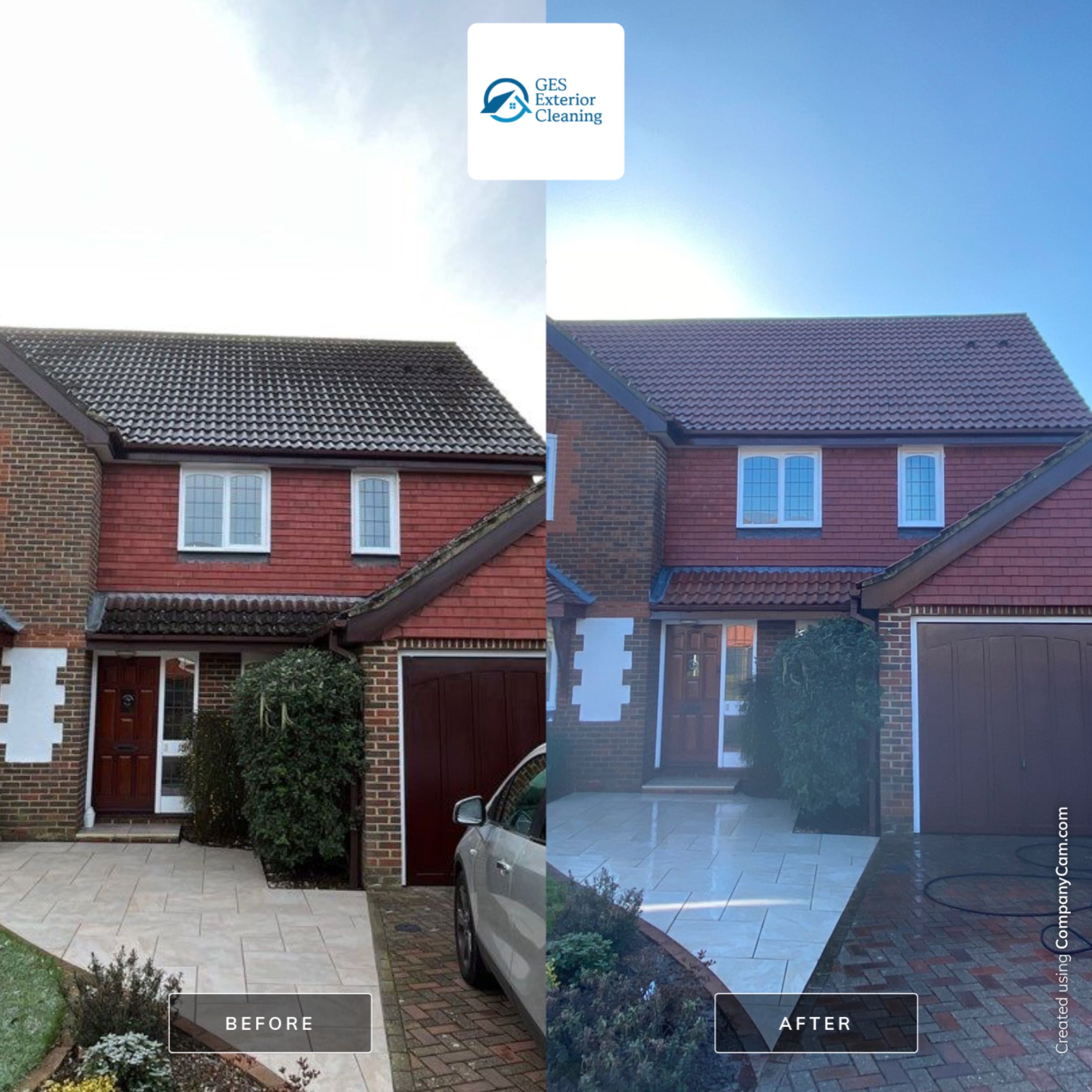Roof Clean  - Moss Removal - Gutter Clean using Mosmatic FSC and Biocide by Ges Exterior Cleaning ltd