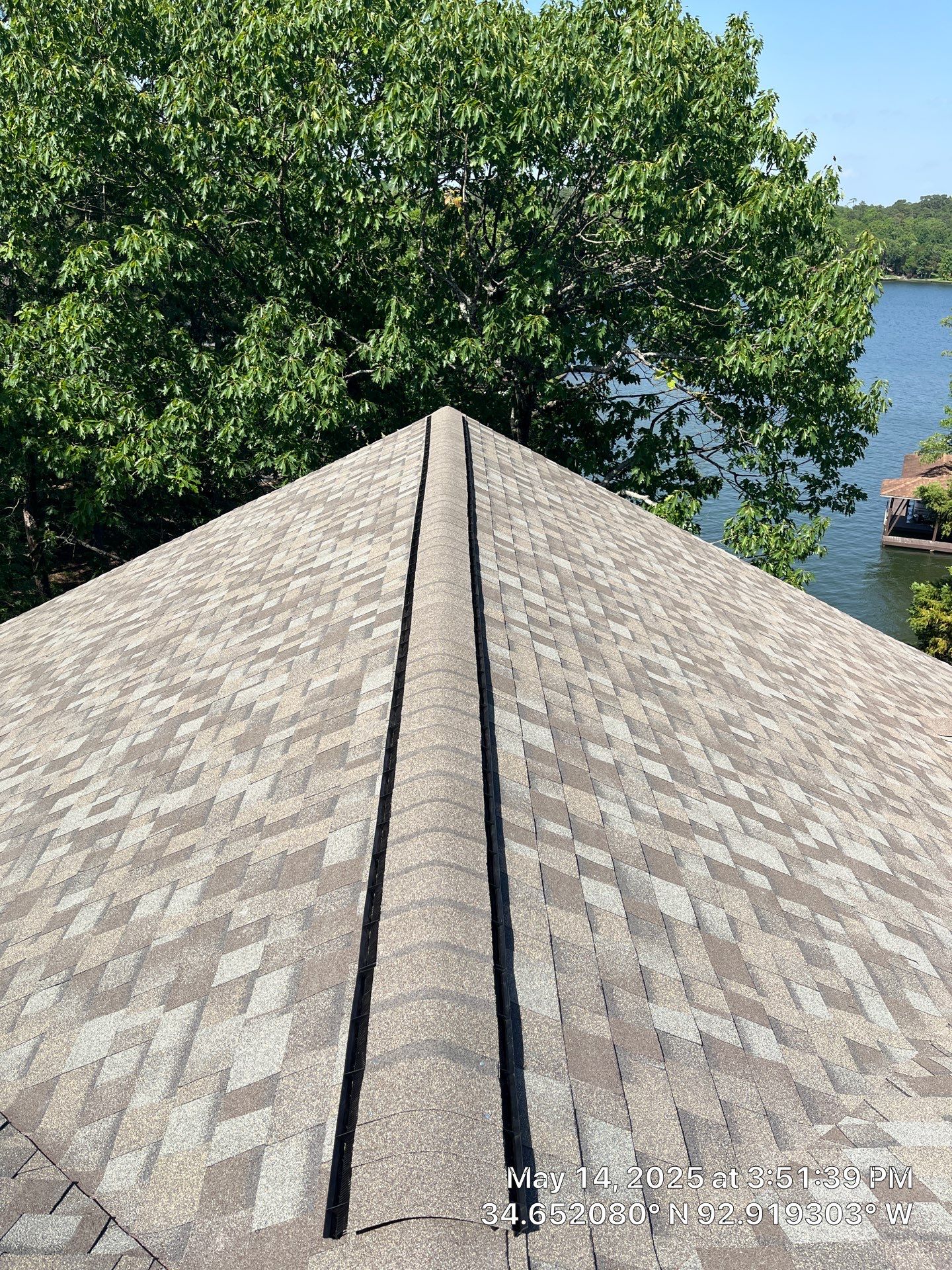 Architectural Shingle Roof Replacement and Skylight Installation in Hot Springs Village by Temple Roofing and Exteriors