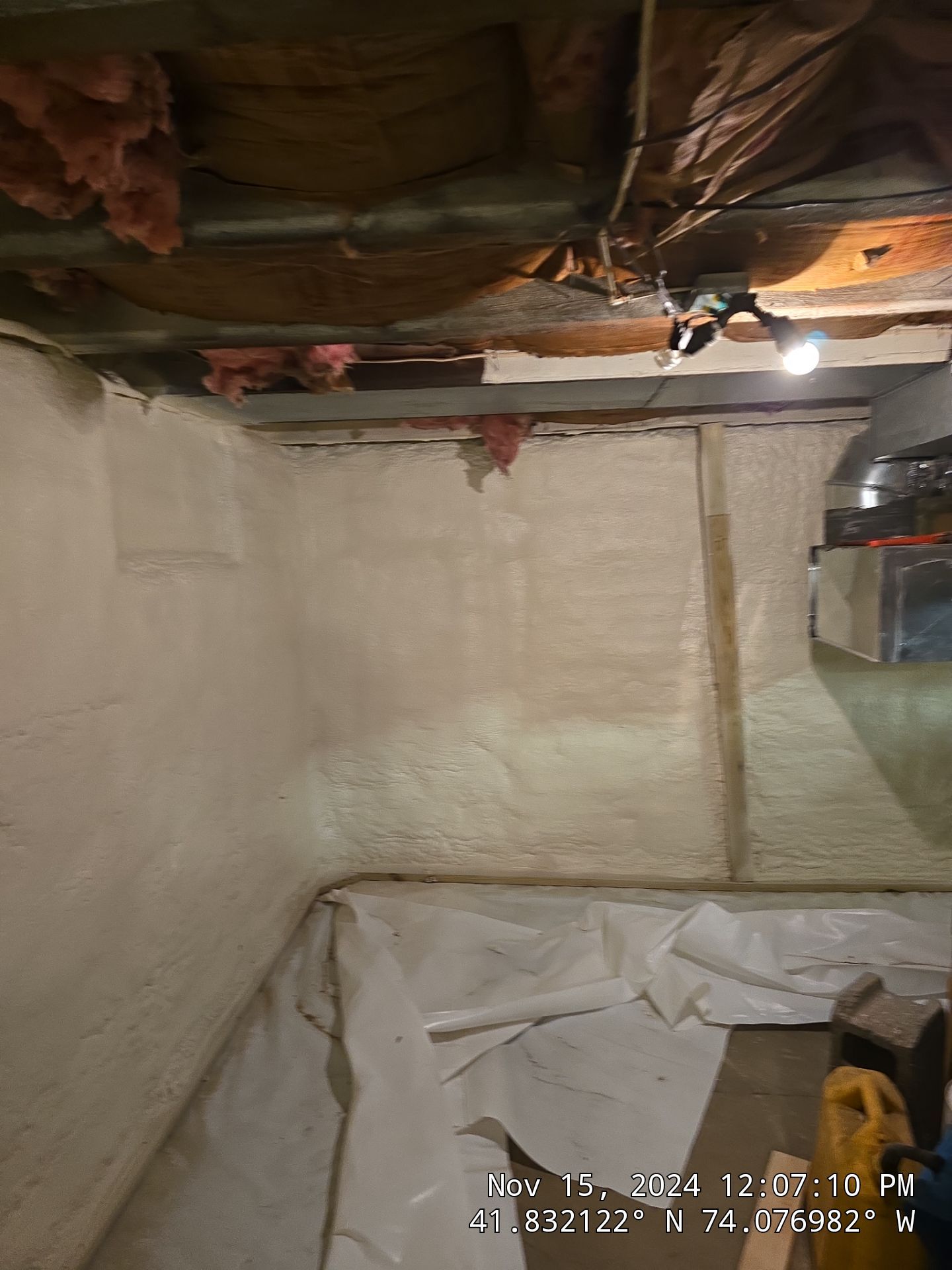Basement Exterior Walls using Closed Cell Spray Foam by NYS Foam & Energy