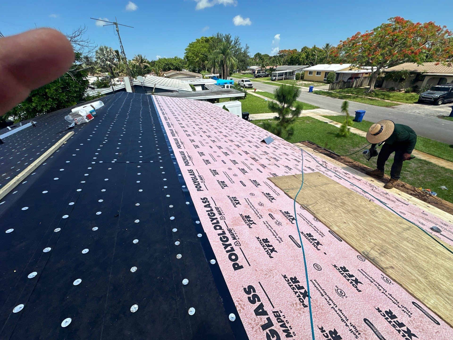 Residential Roofing Installation using Polyglass XFR and Polyanchor by Nast Roofing