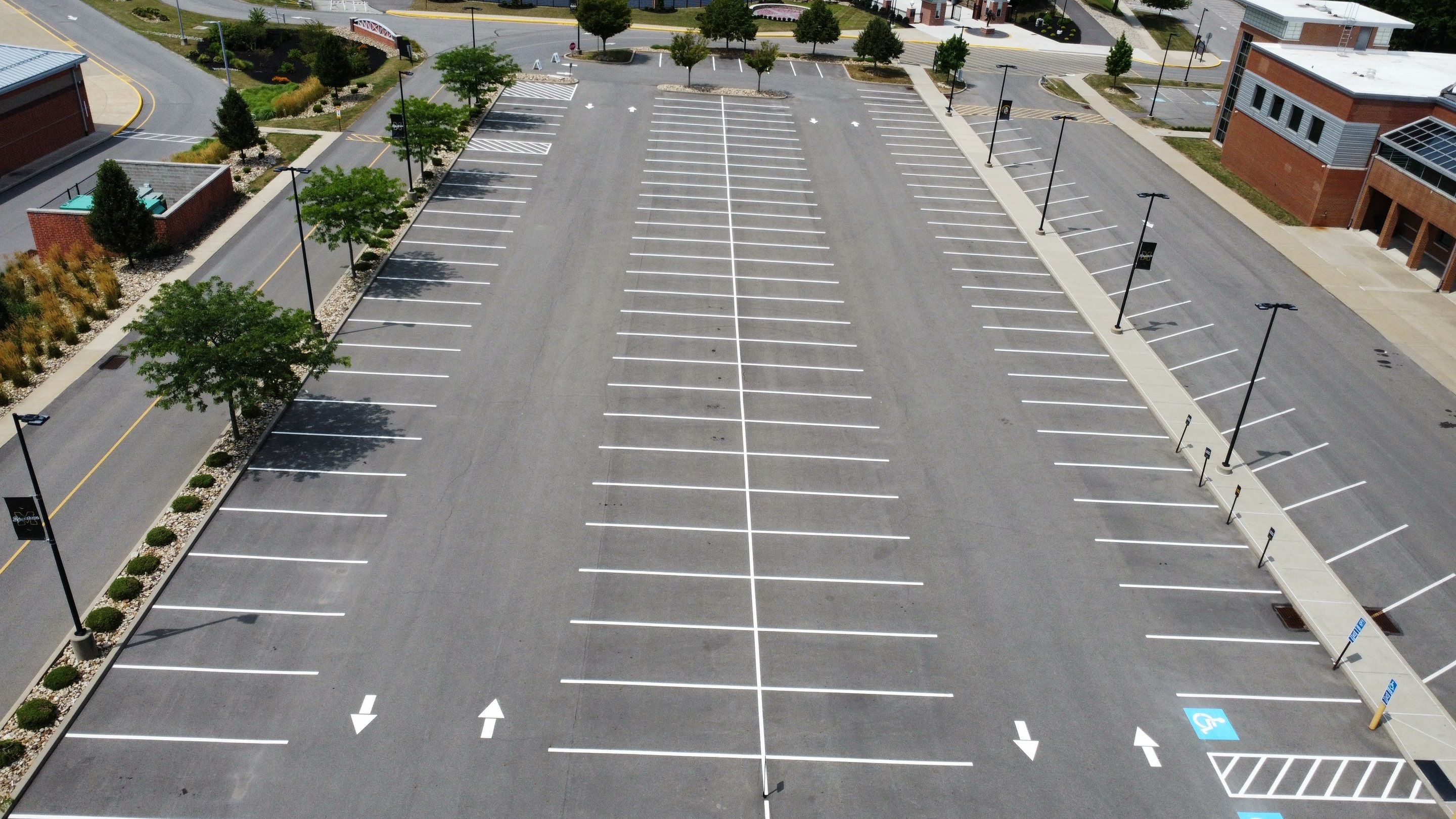 High School Parking & Numbering by G-Force Parking Lot Striping of Pittsburgh
