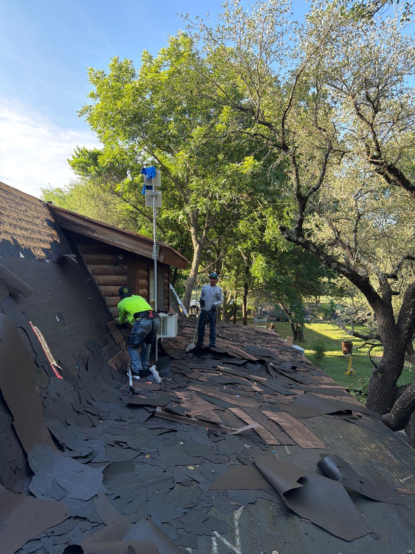 Fort Worth Log Home Roof Replacement and Gutter System Service by Performance 1 Roofing