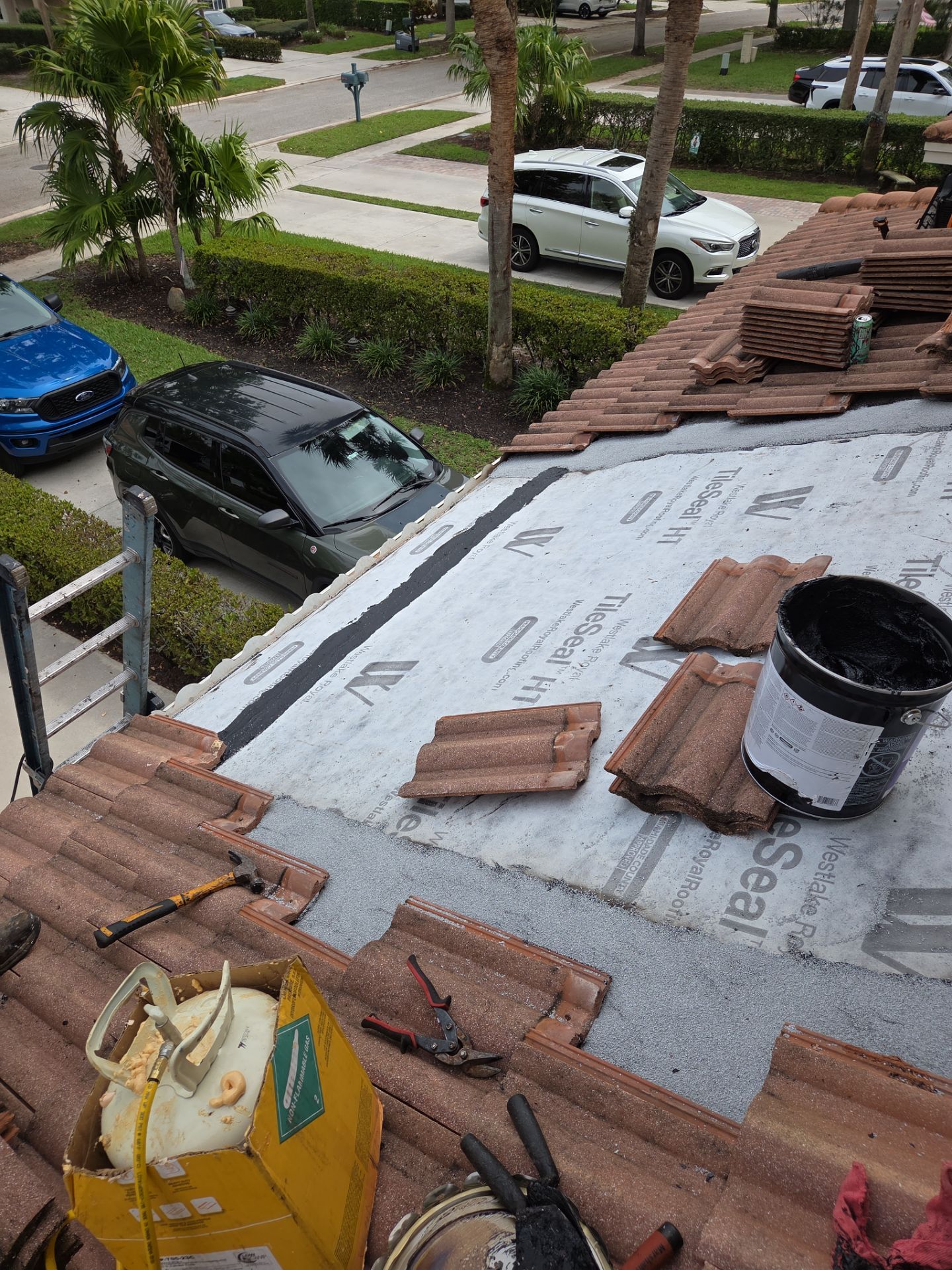 Clay Tile Roof Repair and Decking Replacement in Boynton Beach by Aastro Roofing