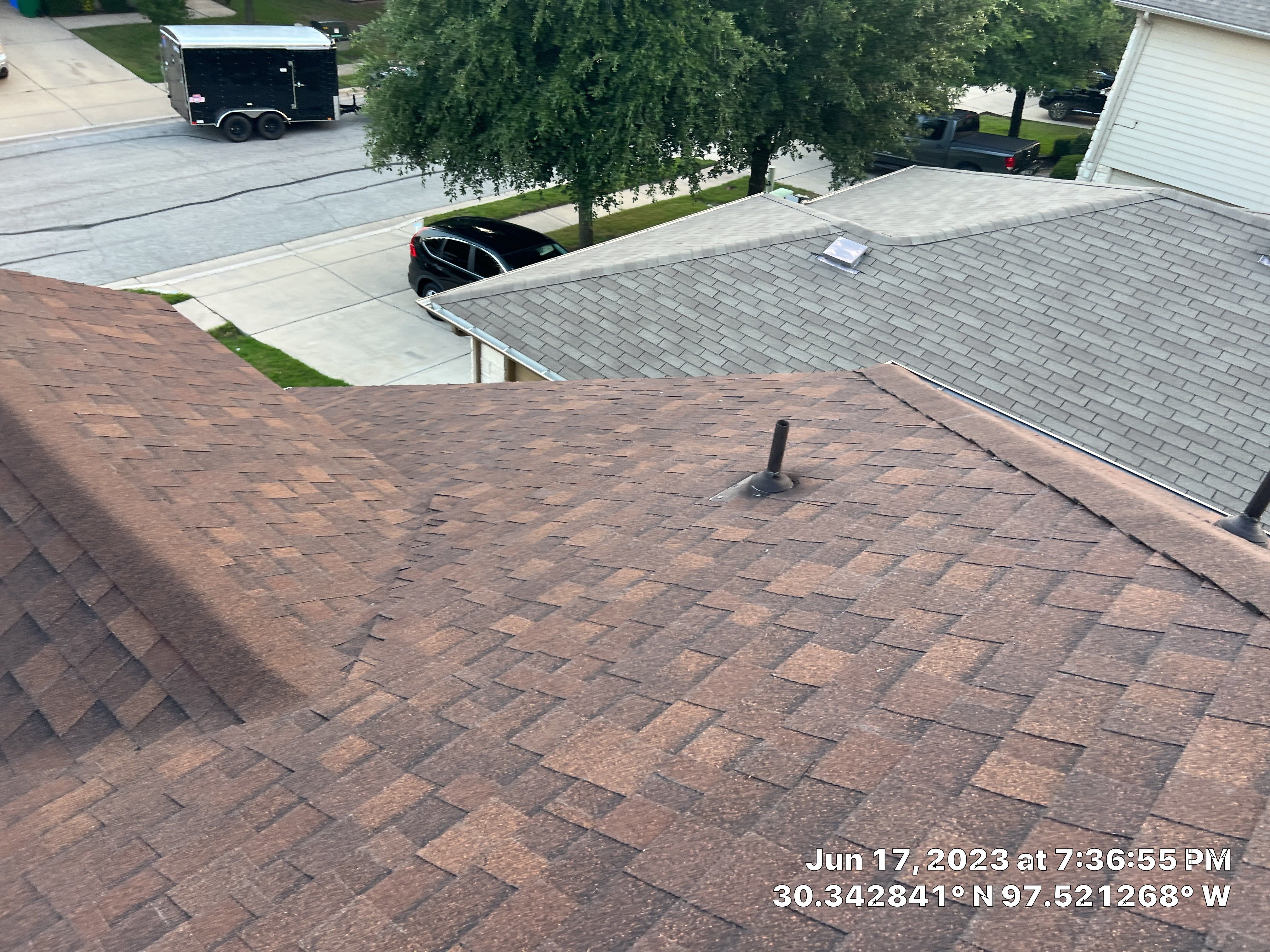 Storm Damage Roof Replacement and Interior Ceiling Repair in Manor by Caliber Restoration LLC