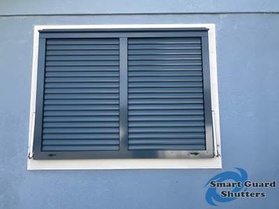 Impact Bahama Shutters in Grey Blue