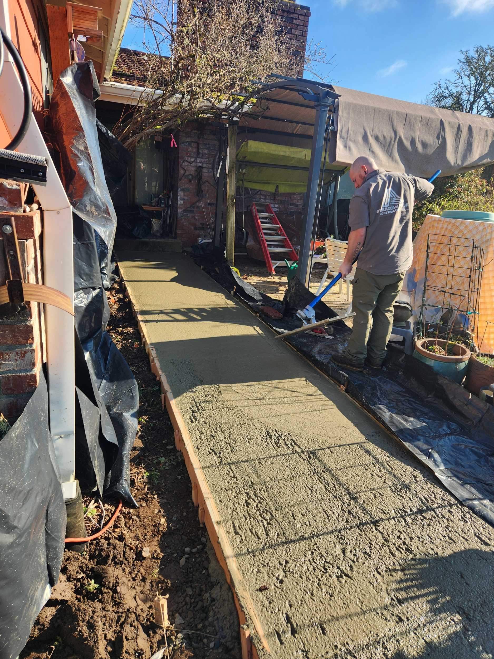 Oregon City Residential Concrete Walkway and Driveway Extension by American Made Construction 