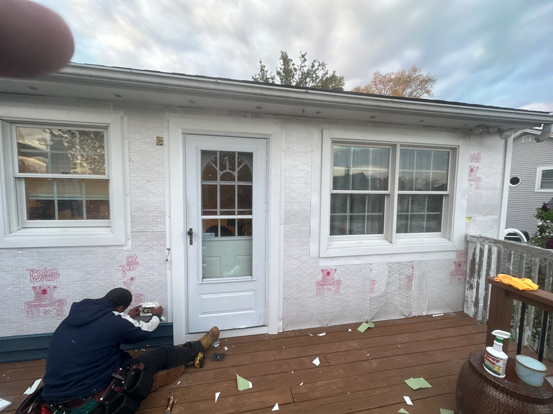 Siding Installation using Certainteed Cedar Impressions Straight Edge Perfection Shingles - D7 - Pacific Blue by A Plus Exterior
