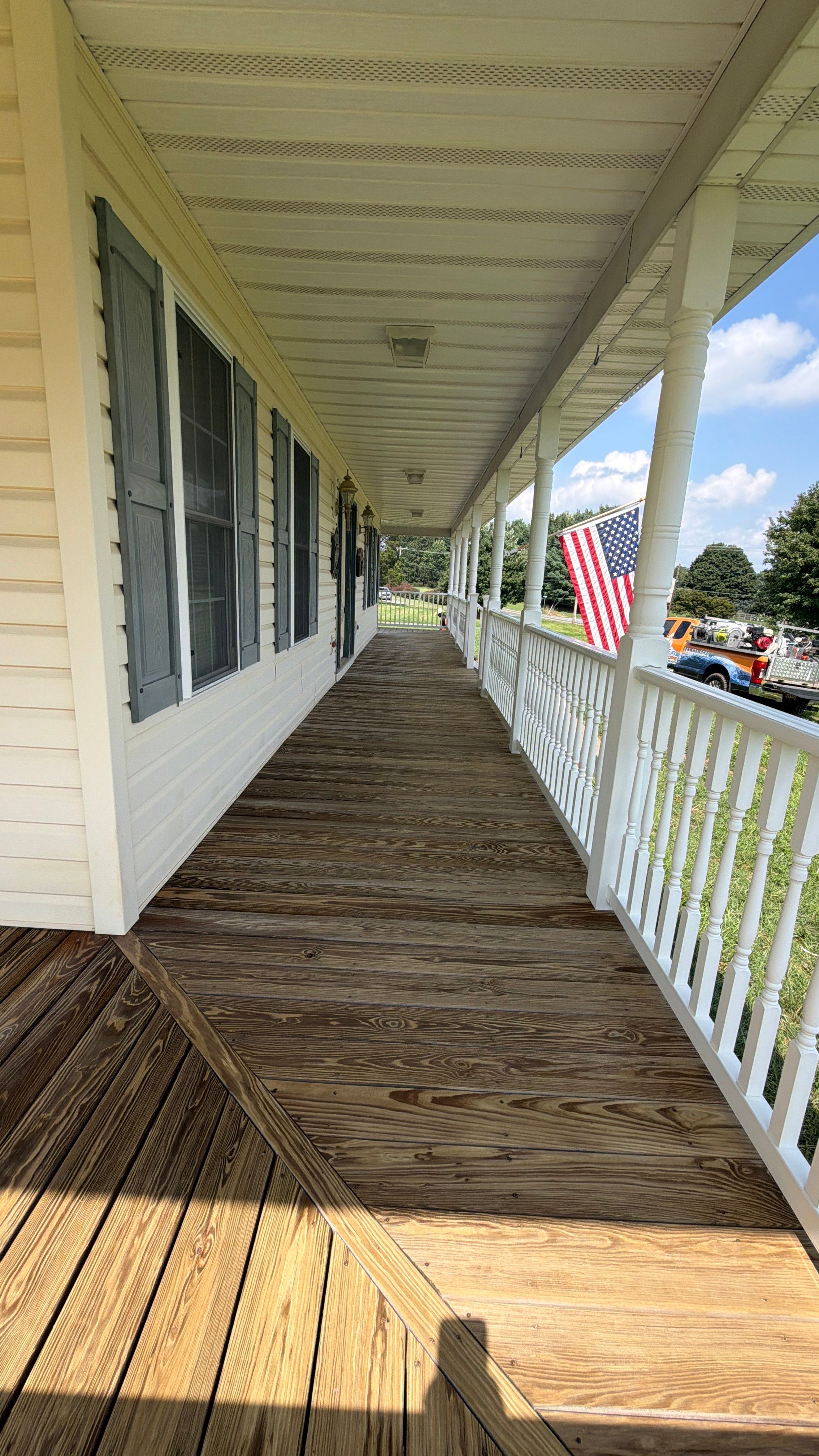 Vinyl Siding House Washing and Wood Deck Restoration in Carroll County by Baltimore Pressure Washers Inc.