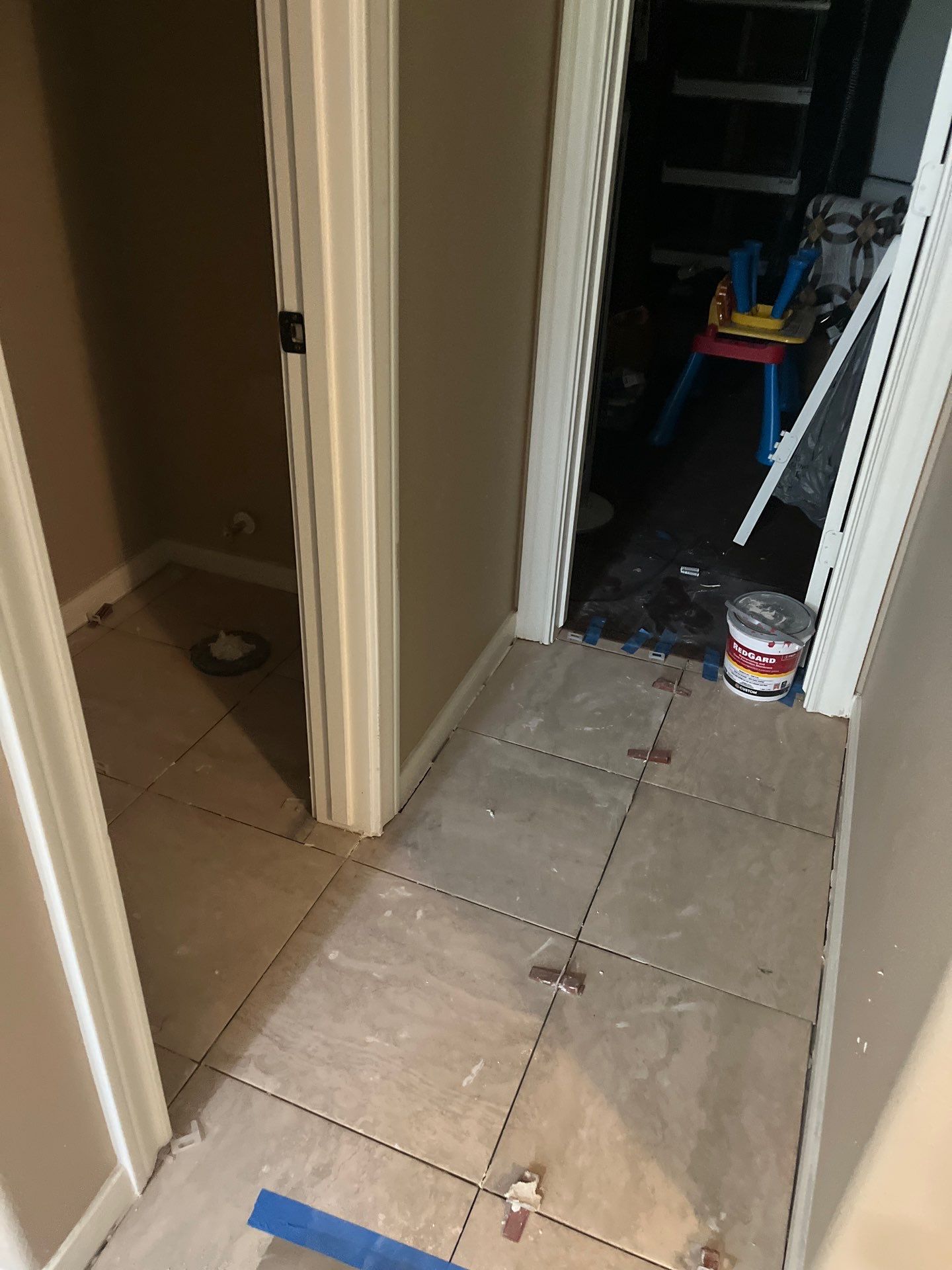 Bathroom Remodel using Water mitigation equipment by L&T General Contractors and Restoration INC